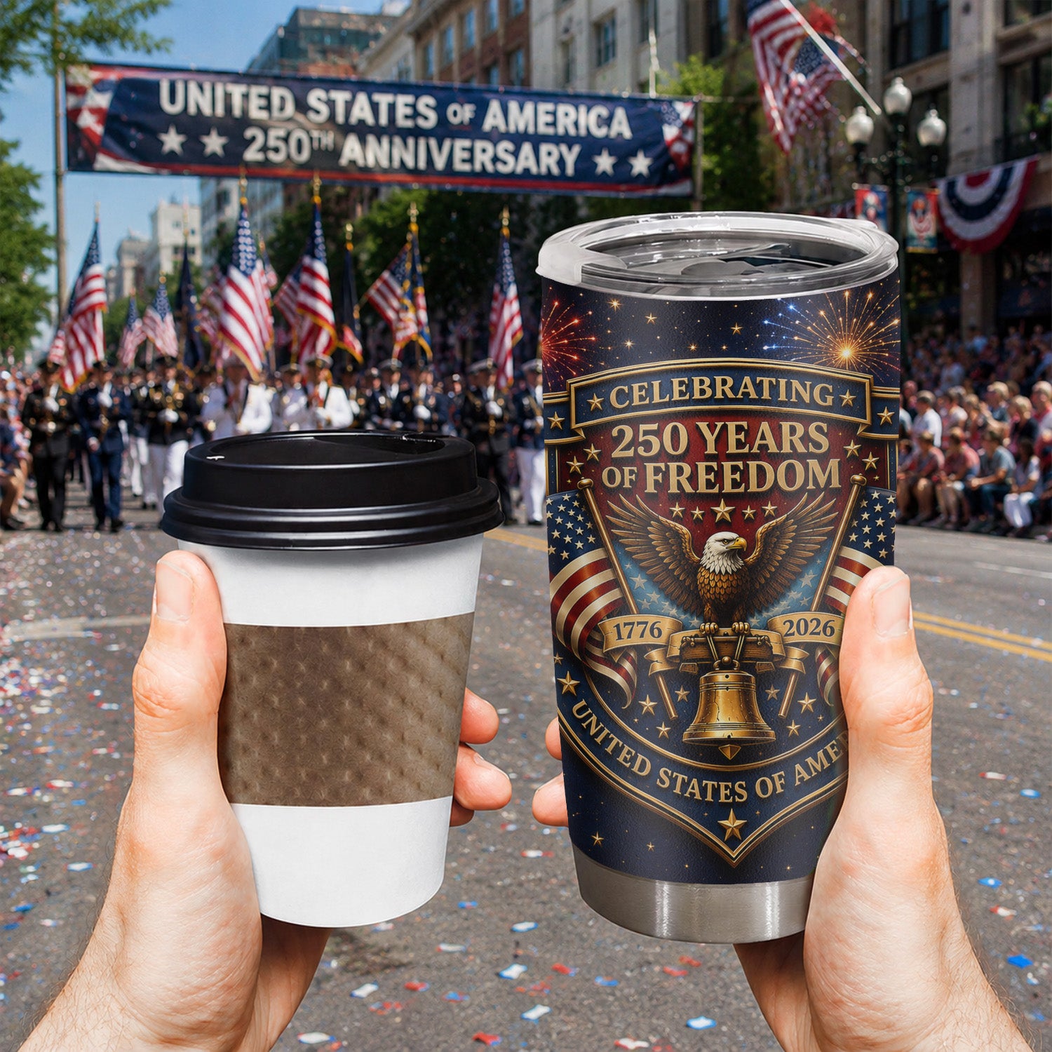 Celebrating 250 Years Of Freedom USA 20oz Tumbler