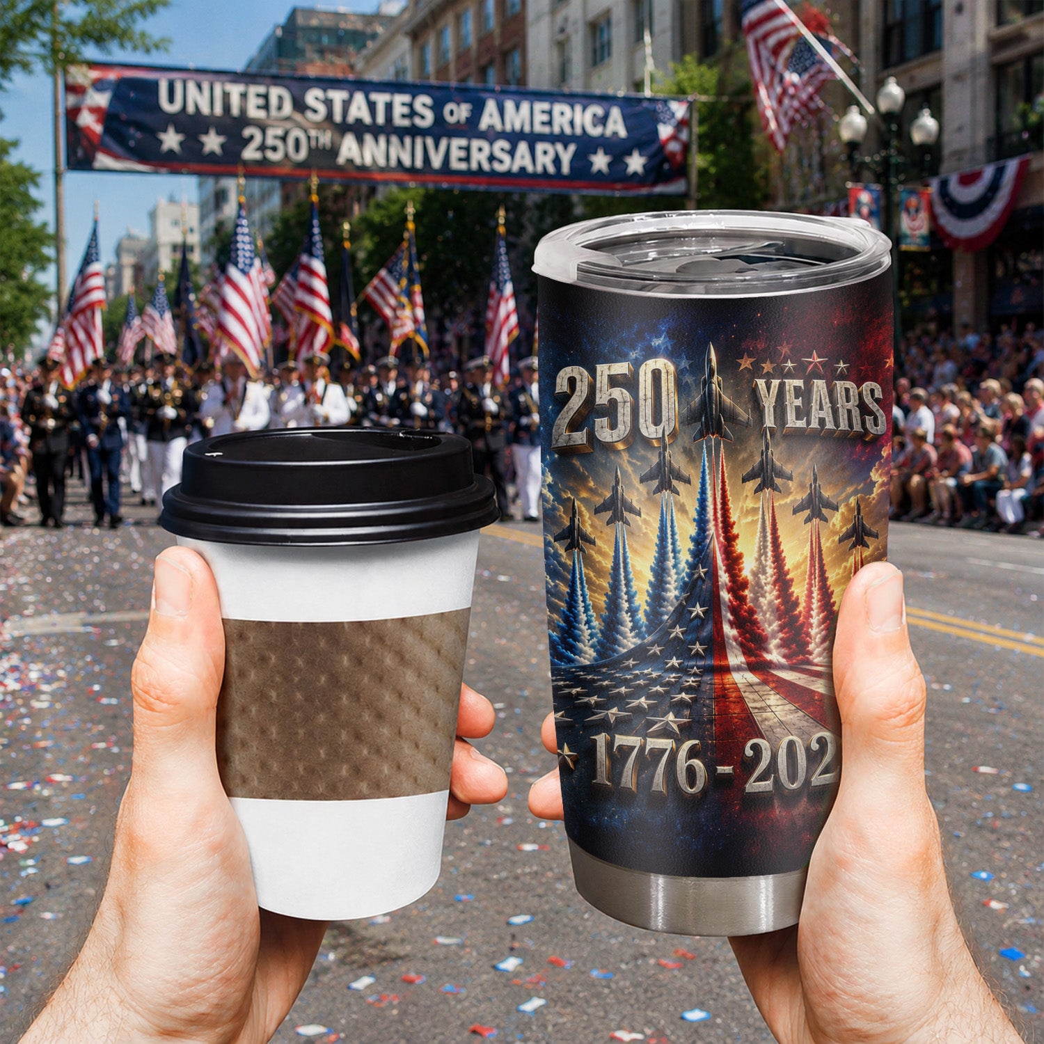 USA 250 Years Patriotic Air Show 20oz Tumbler
