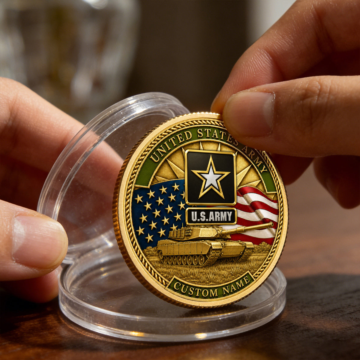 US Army Personalized Duty Honor 3D Challenge Coin