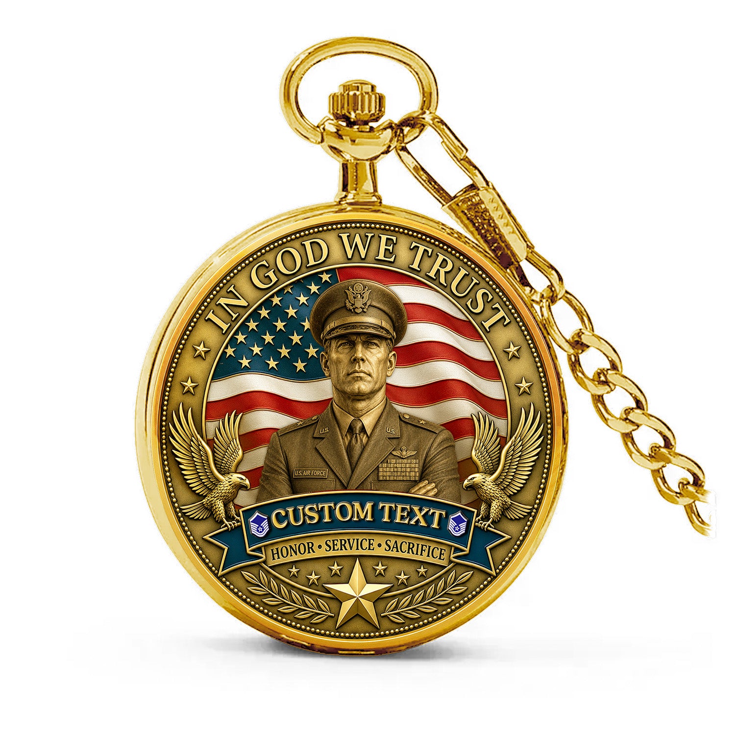 Air Force Veteran Gift Custom Pocket Watch 250 Years