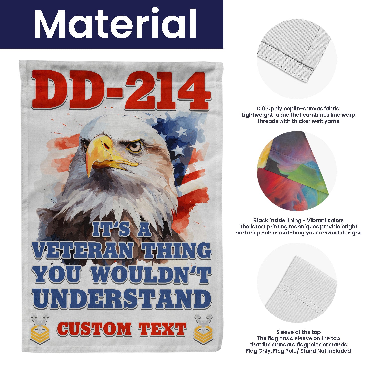 Personalized US Military Logo/Insignia And Text KFLAG30 Garden Flag, House Flag Twin-Side Printing