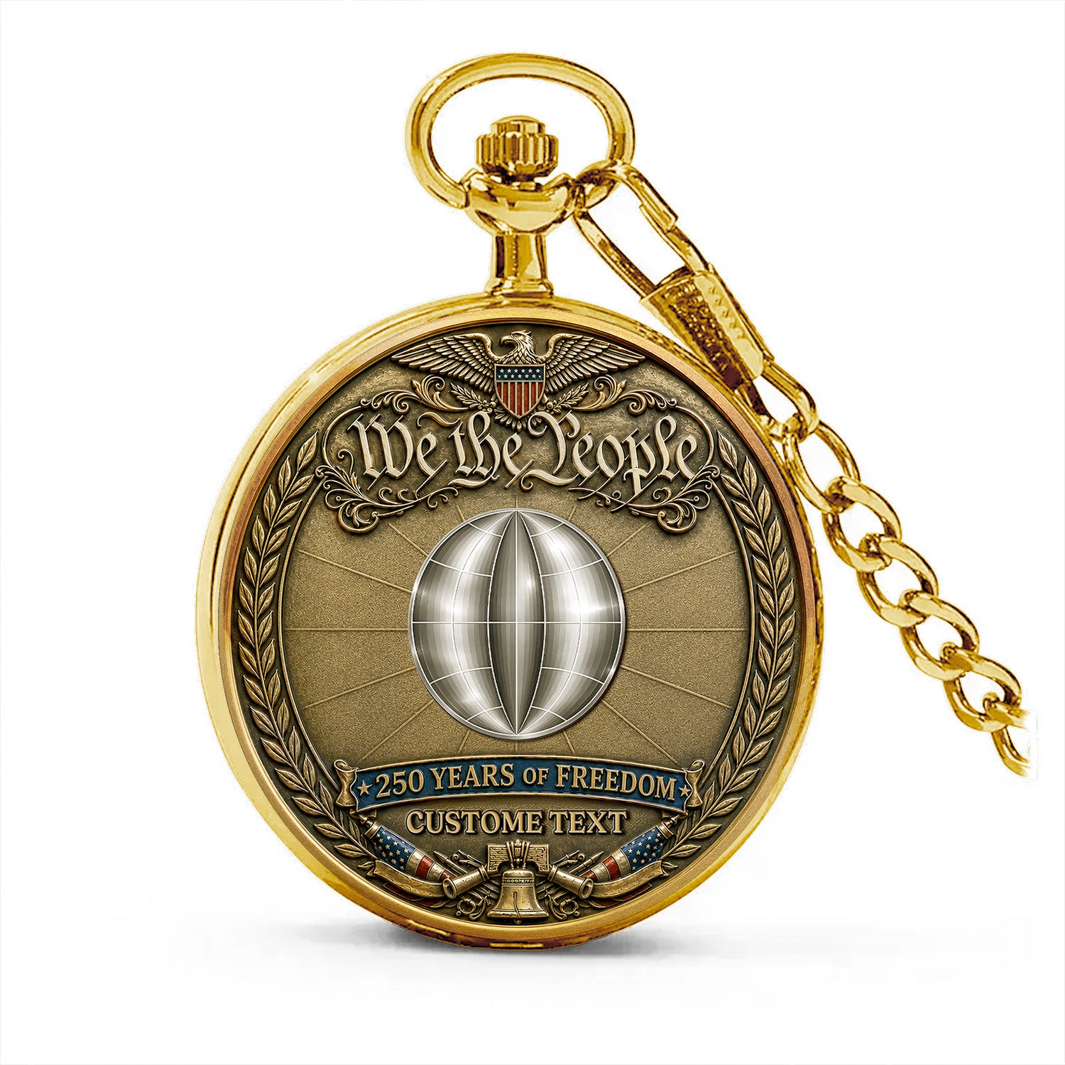 Custom US Navy Pocket Watch 250 Years Anniversary Veteran Gift