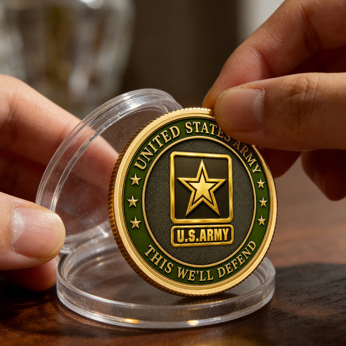 Personalized US Army Leadership Rank 3D Challenge Coin