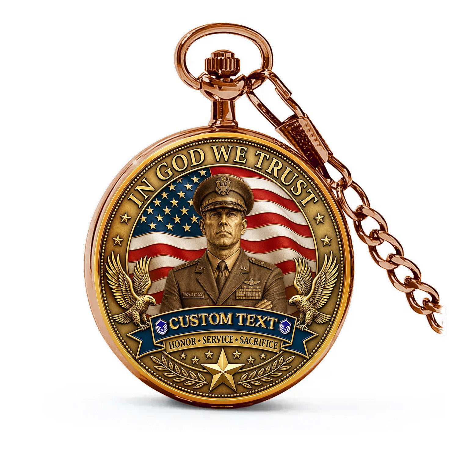Air Force Veteran Gift Custom Pocket Watch 250 Years