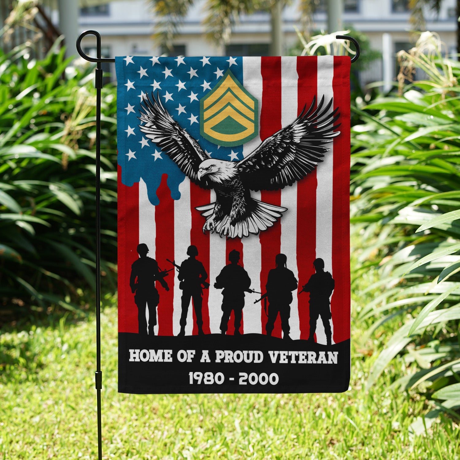 Personalized US Military Logo/Insignia And Text KFLAG26 Garden Flag, House Flag Twin-Side Printing