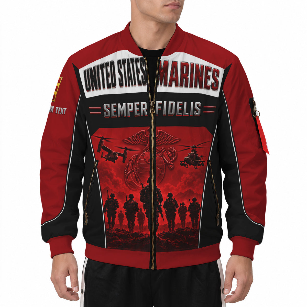 Custom Name Rank U.S. Marine Corps Military Bomber Jacket