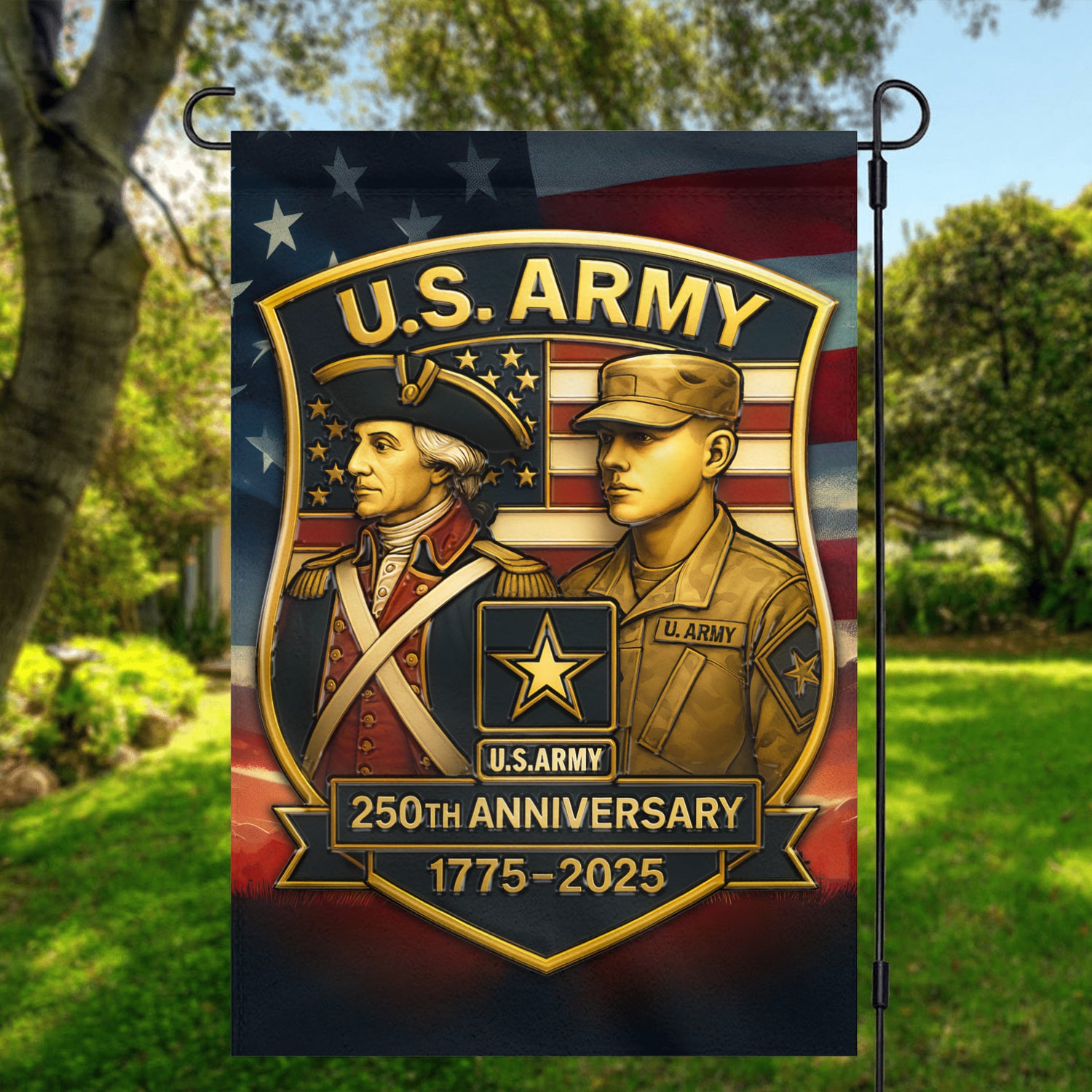 US Army 250th Anniversary 1775 - 2025 Garden Flag Twin-Side Printing