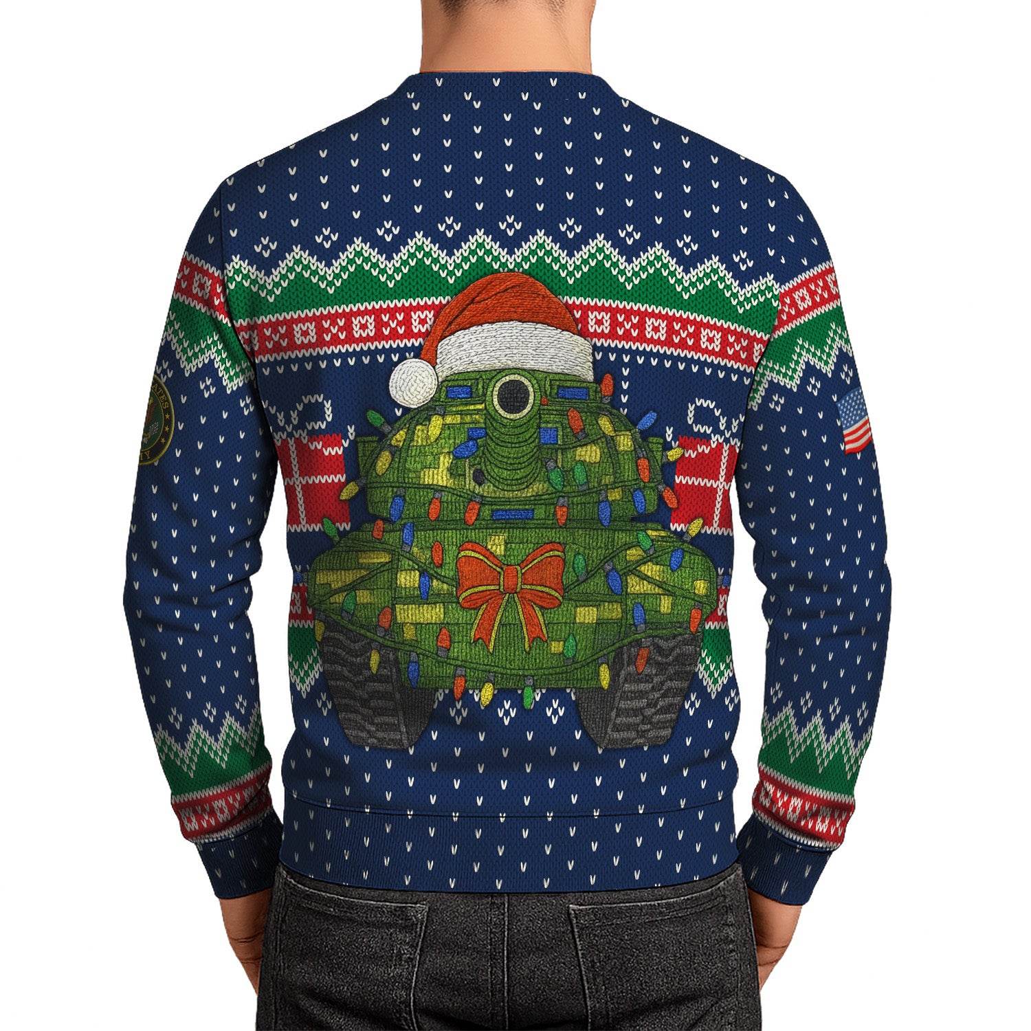 US Army Snowman Soldier Ugly Christmas Sweater
