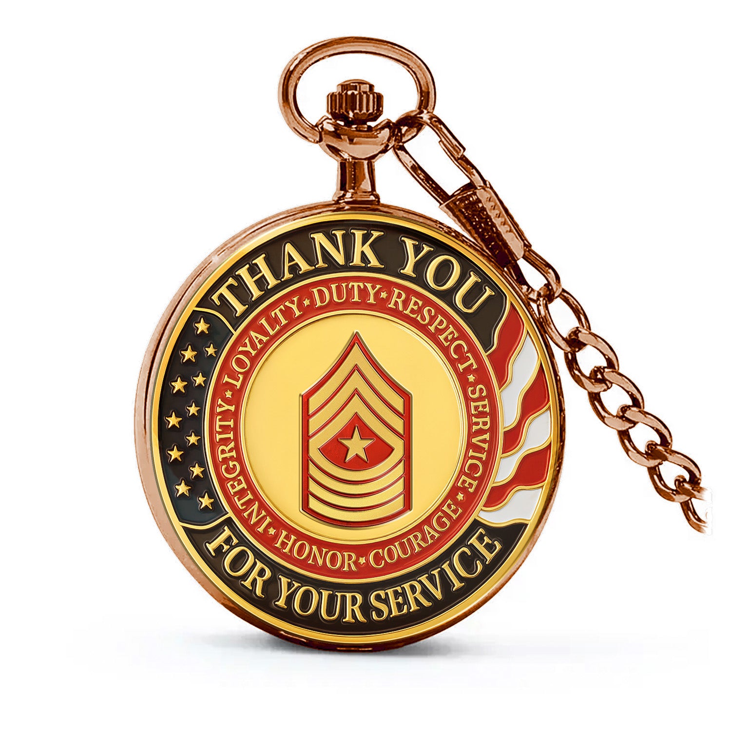 Thank You for Your Service Pocket Watch – Custom USMC Rank Gift for Marines