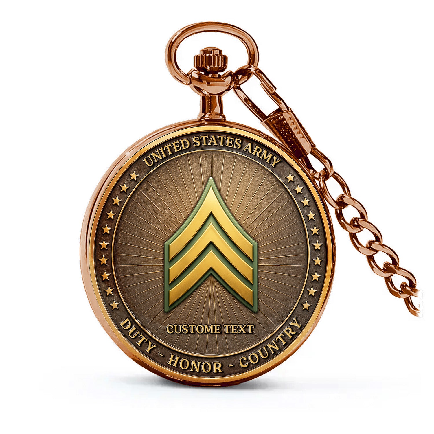 US Army Veteran Gift Personalized Pocket Watch 250 Years