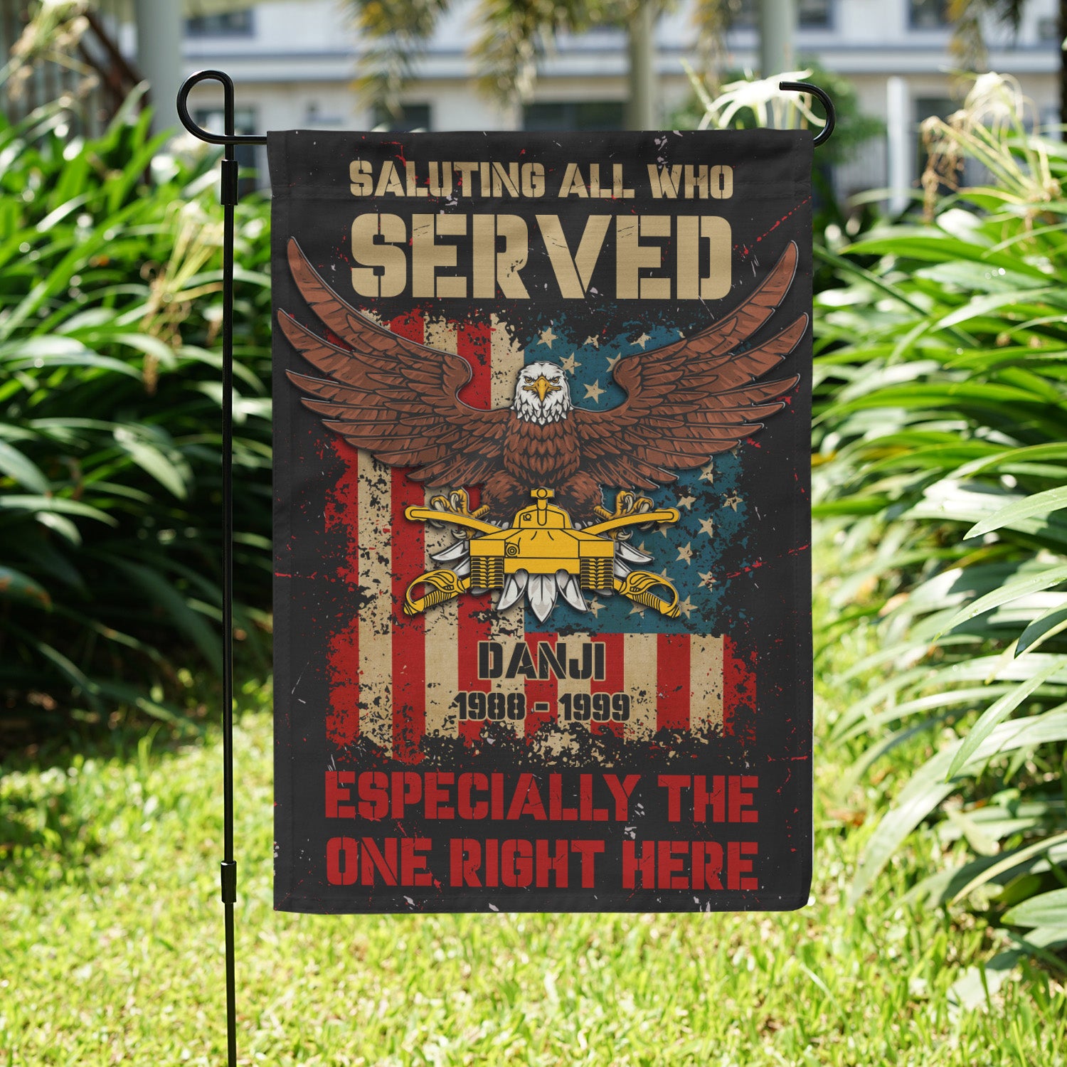 Personalized US Military Logo/Insignia And Text KFLAG28 Garden Flag, House Flag Twin-Side Printing