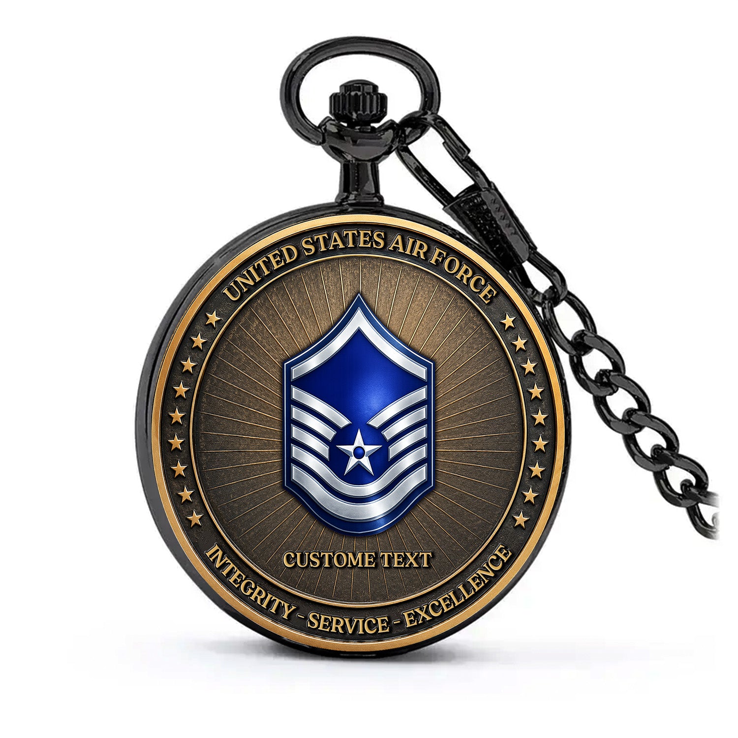 Custom US Air Force Pocket Watch Personalized Veteran Gift