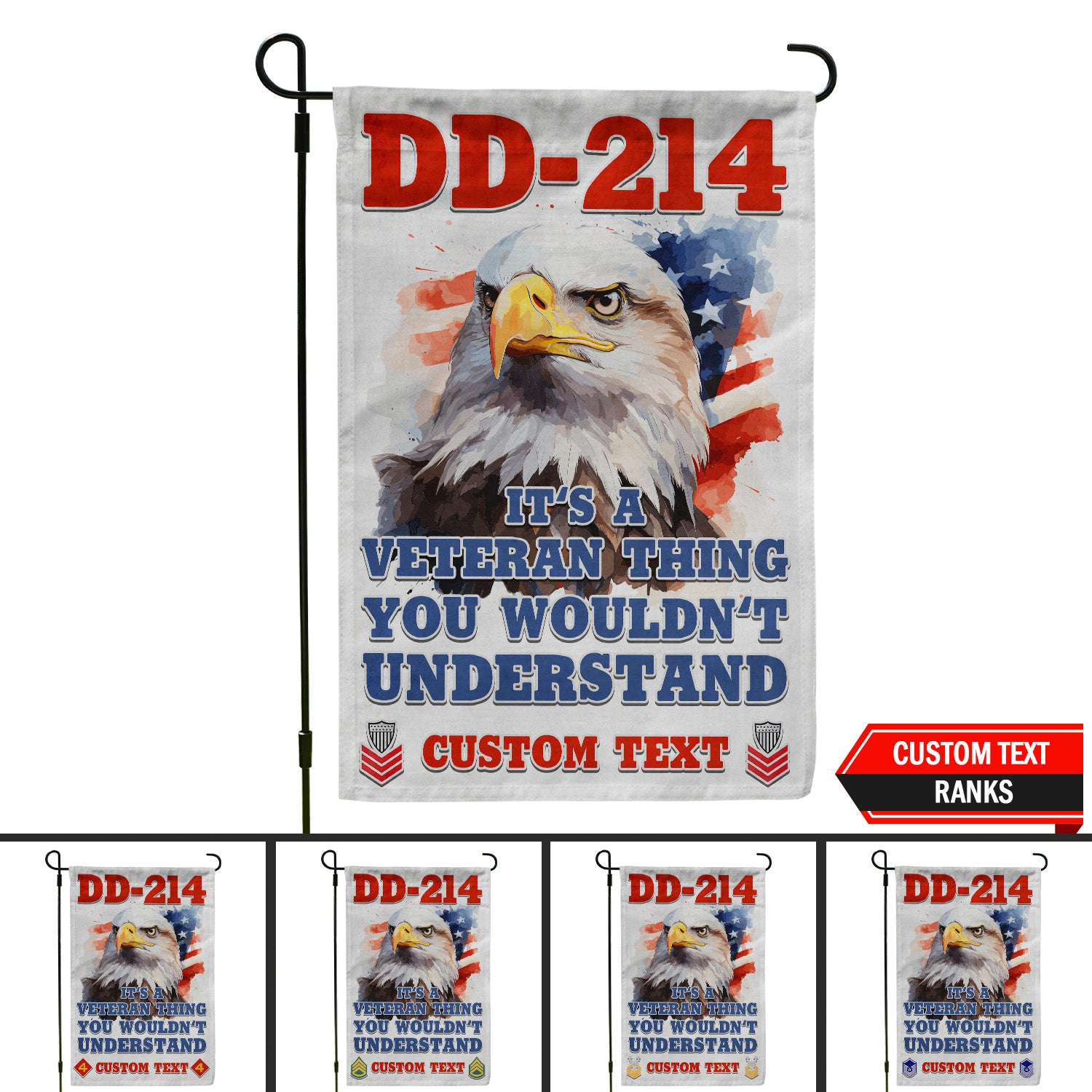 Personalized US Military Logo/Insignia And Text KFLAG30 Garden Flag, House Flag Twin-Side Printing
