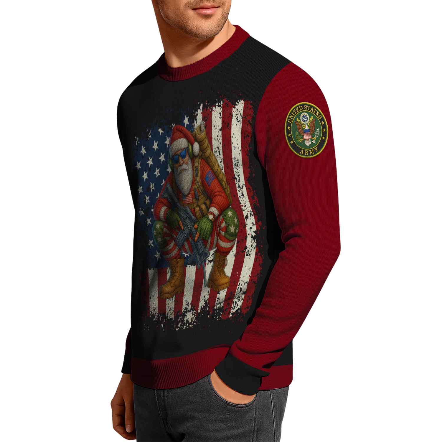 US Army Santa Soldier Ugly Christmas Sweater