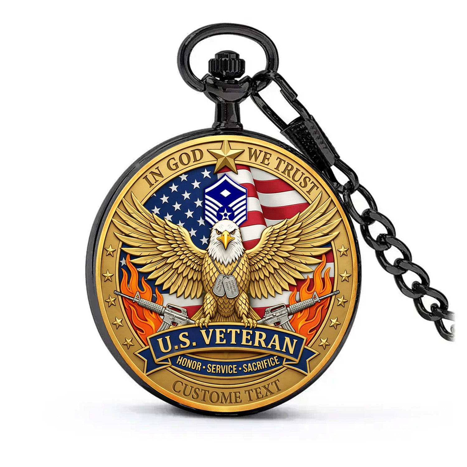 US Air Force 250th Anniversary Pocket Watch Veteran Gift