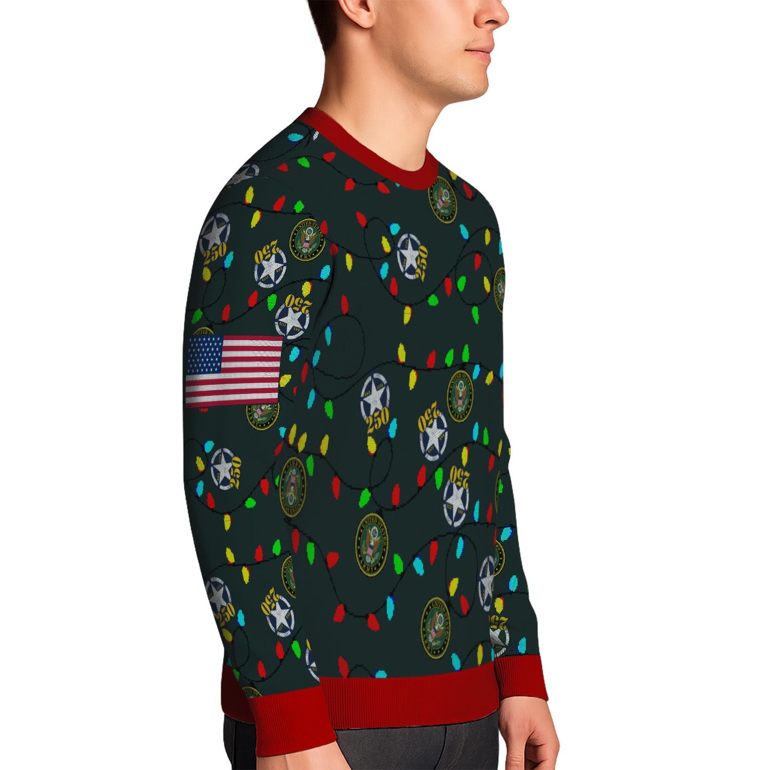 Custom Ranks US Army Ugly Christmas Sweater for Women Men KRUST07