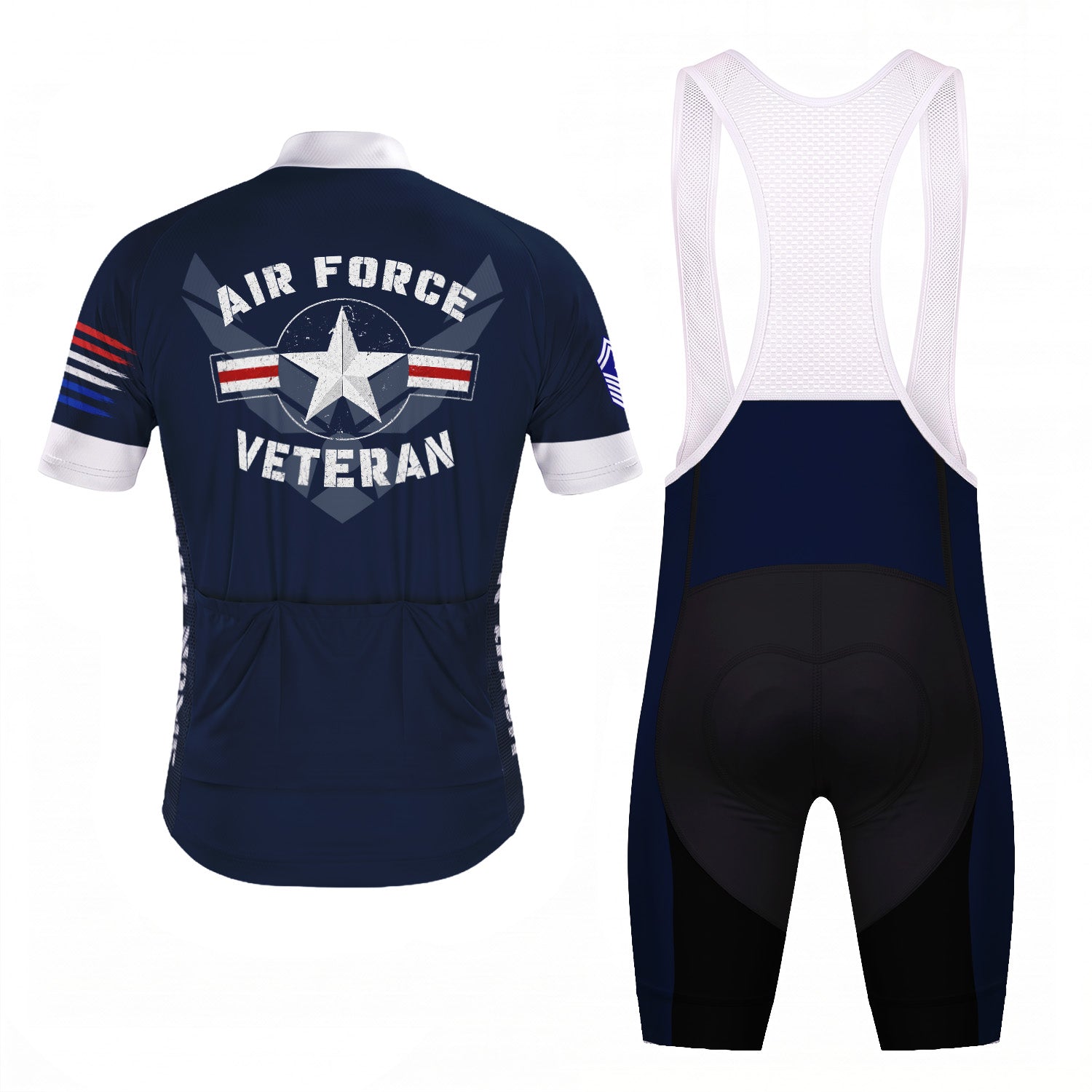 Personalized U.S. Air Force Cycling Jersey Custom Name & Rank Veteran