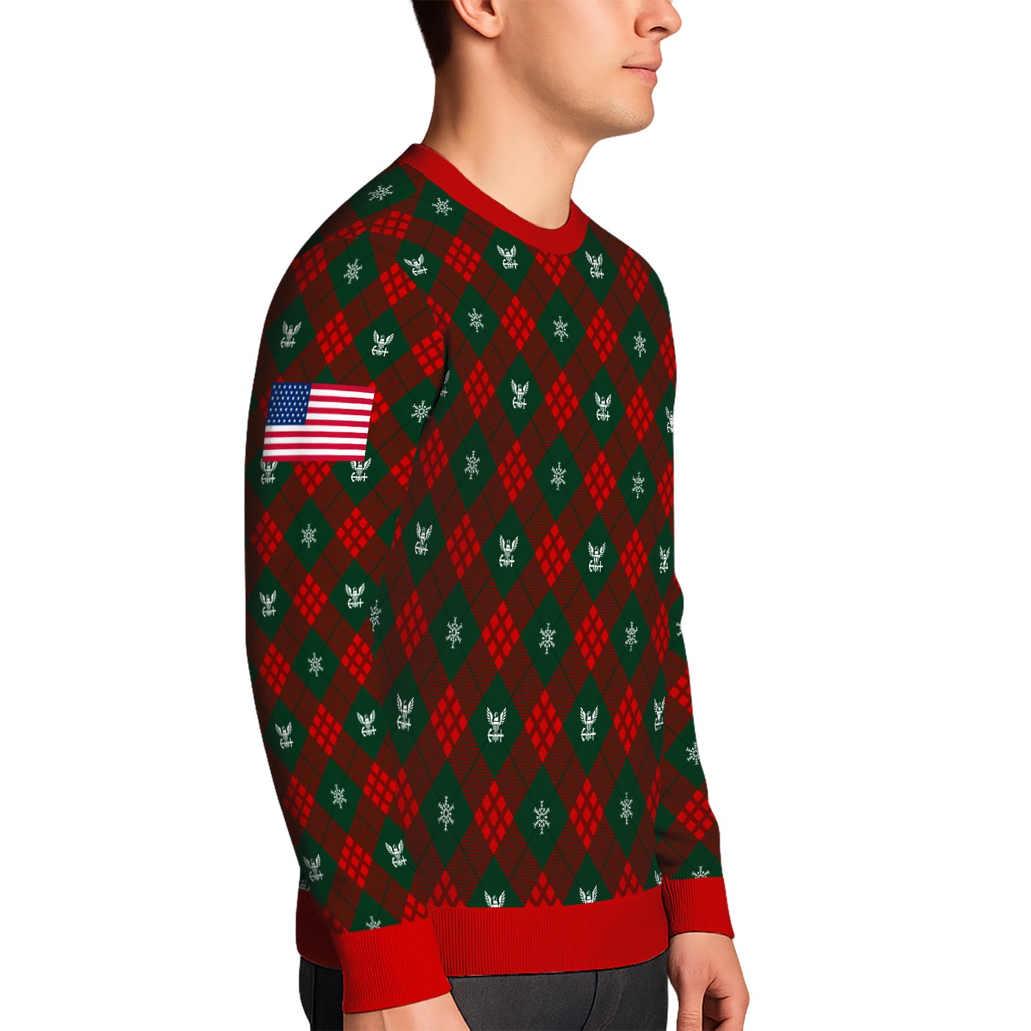 Custom Ranks US Navy Ugly Christmas Sweater for Women Men KRUST08
