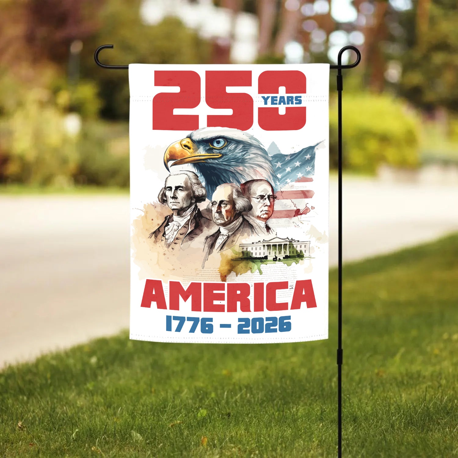 America 1776 - 2026 Garden Flag 12''x18'' Twin-Side Printing