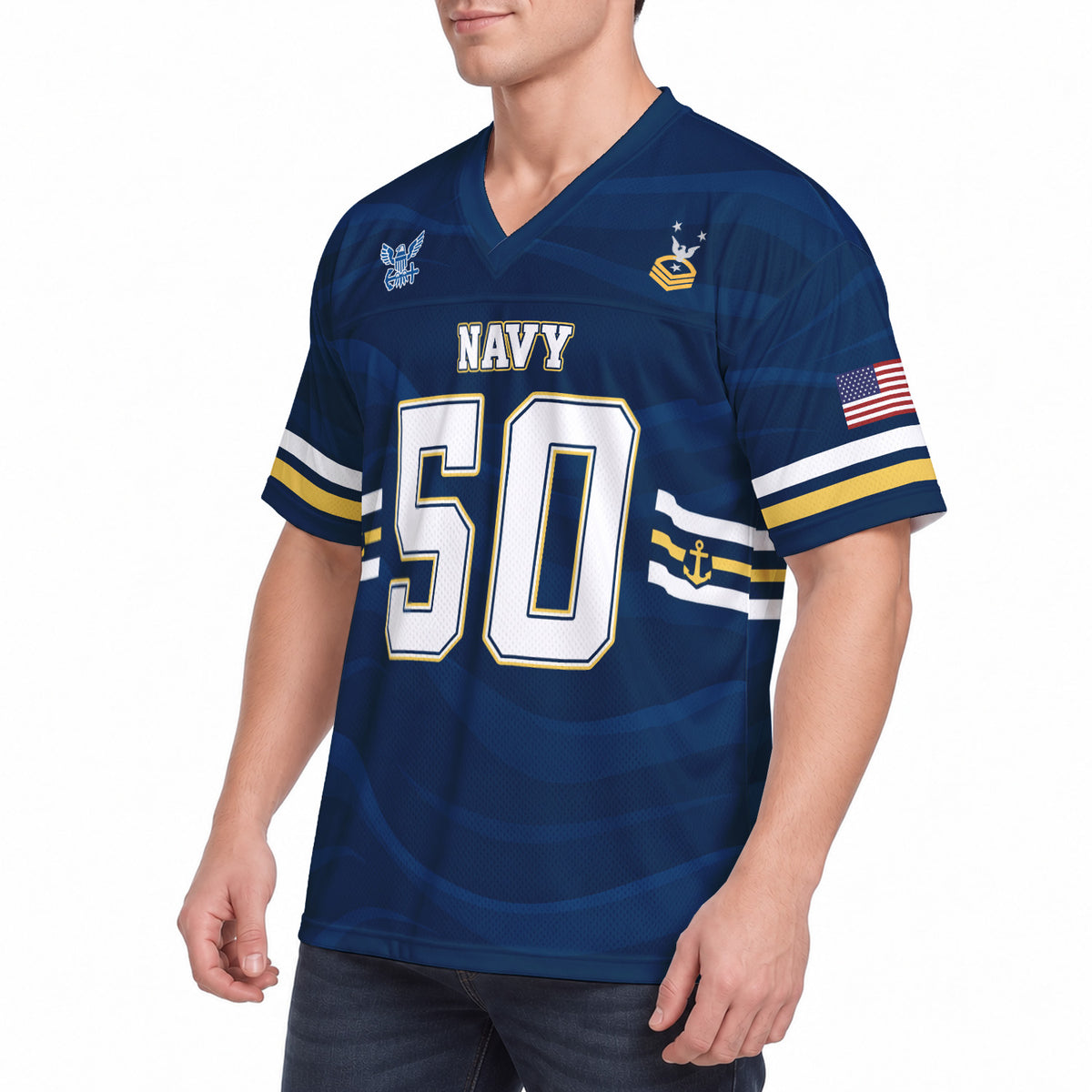 U.S. Navy Sports Jersey Custom Military Rank Text and Jersey Number