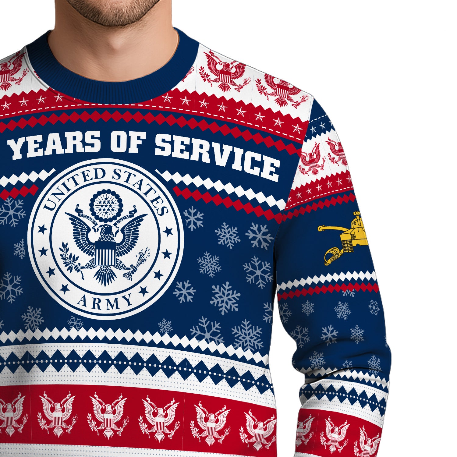 Custom Ranks US Army Ugly Christmas Sweater for Women Men KRUST03