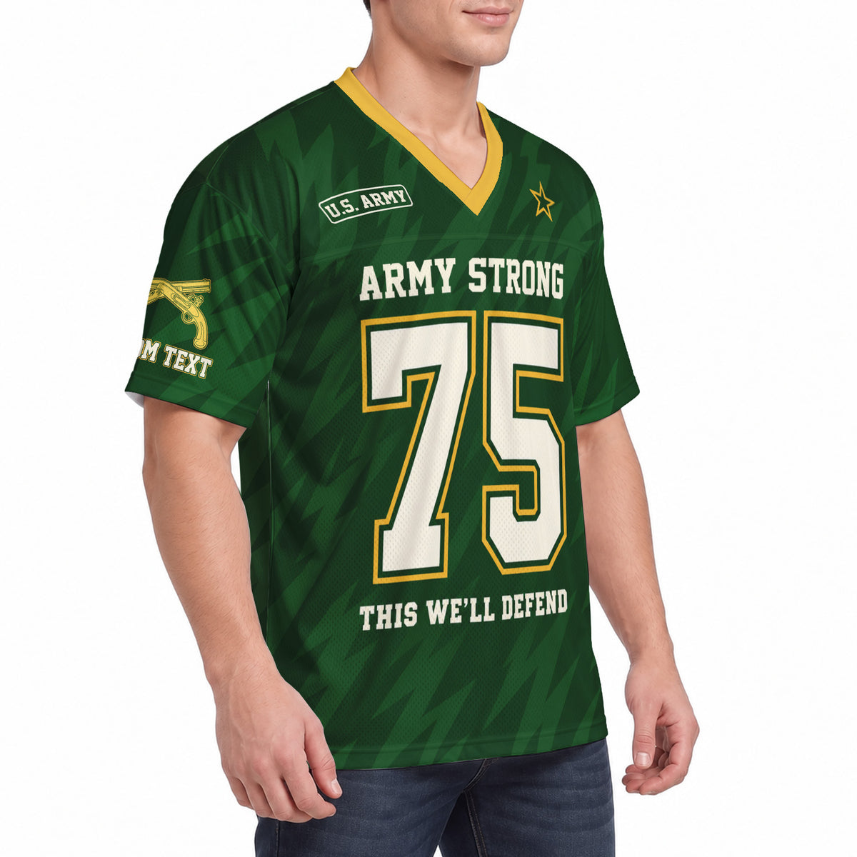 Personalized U.S. Army Sports Jersey Custom Rank and Text Military Shirt