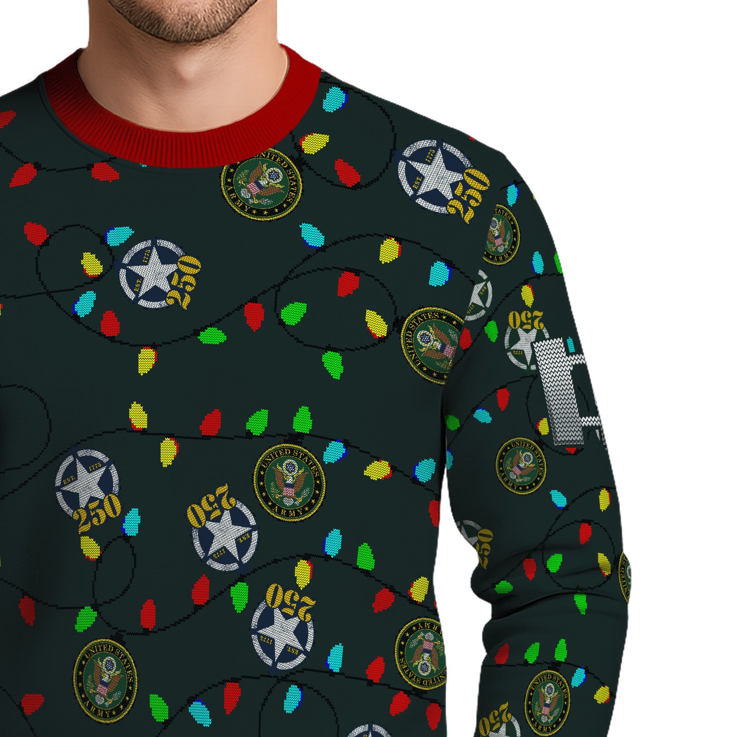 Custom Ranks US Army Ugly Christmas Sweater for Women Men KRUST07