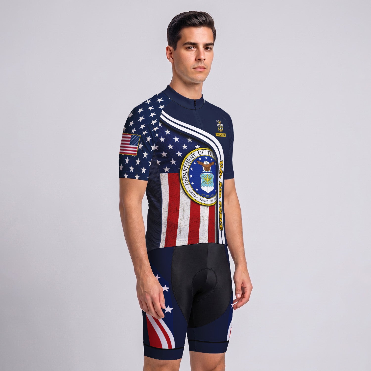 Personalized Military U.S. Air Force Inspired Cycling Jersey Kit
