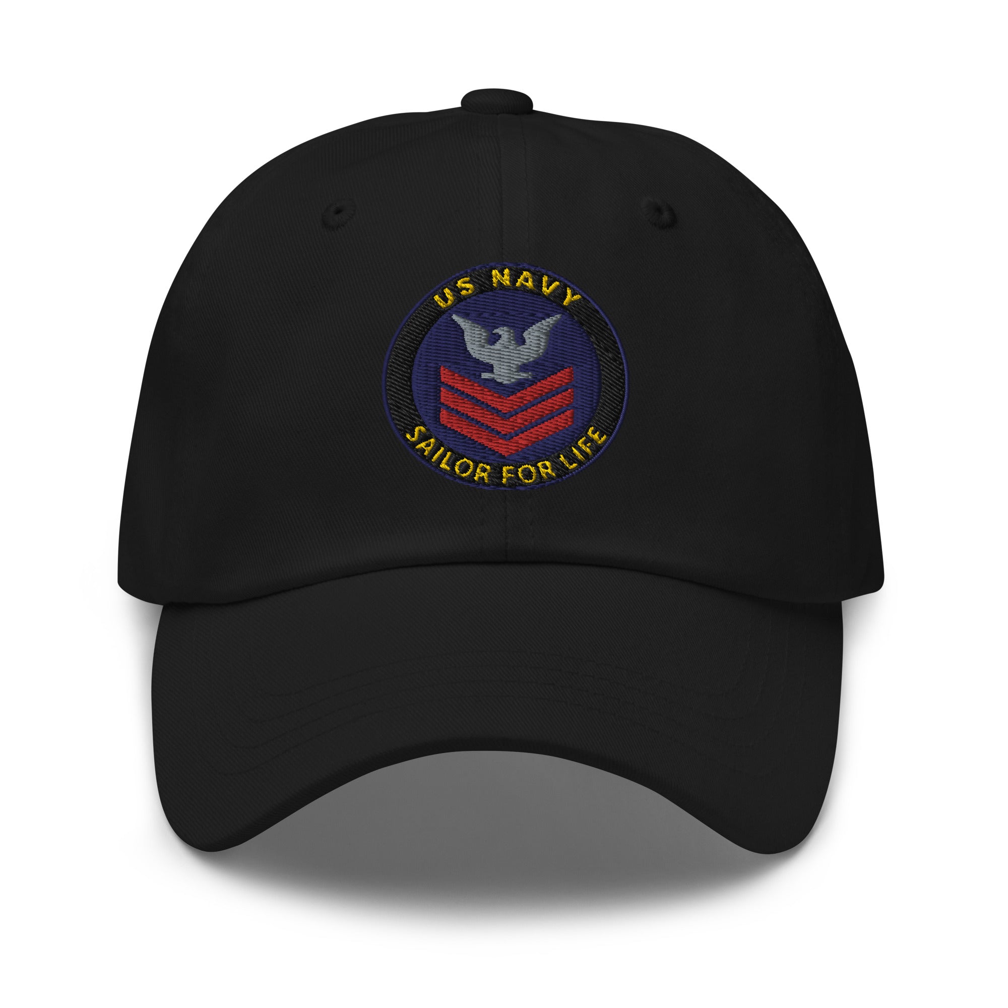 US Navy E-6 Red Stripe Sailor For Life Embroidered Dad Hat