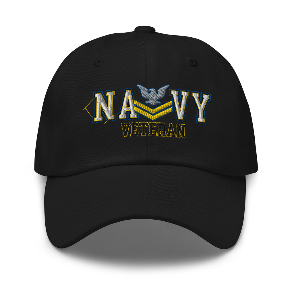 US Navy E-5 Gold Stripe Veteran Embroidered Dad Hat