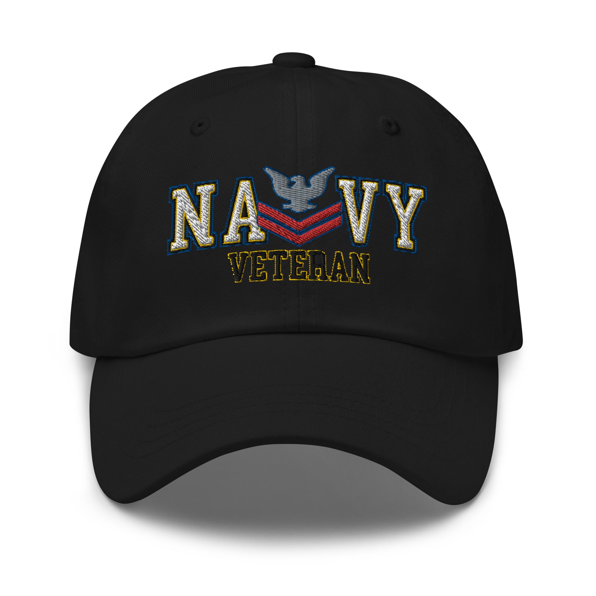 US Navy E-5 Red Stripe Veteran Embroidered Dad Hat