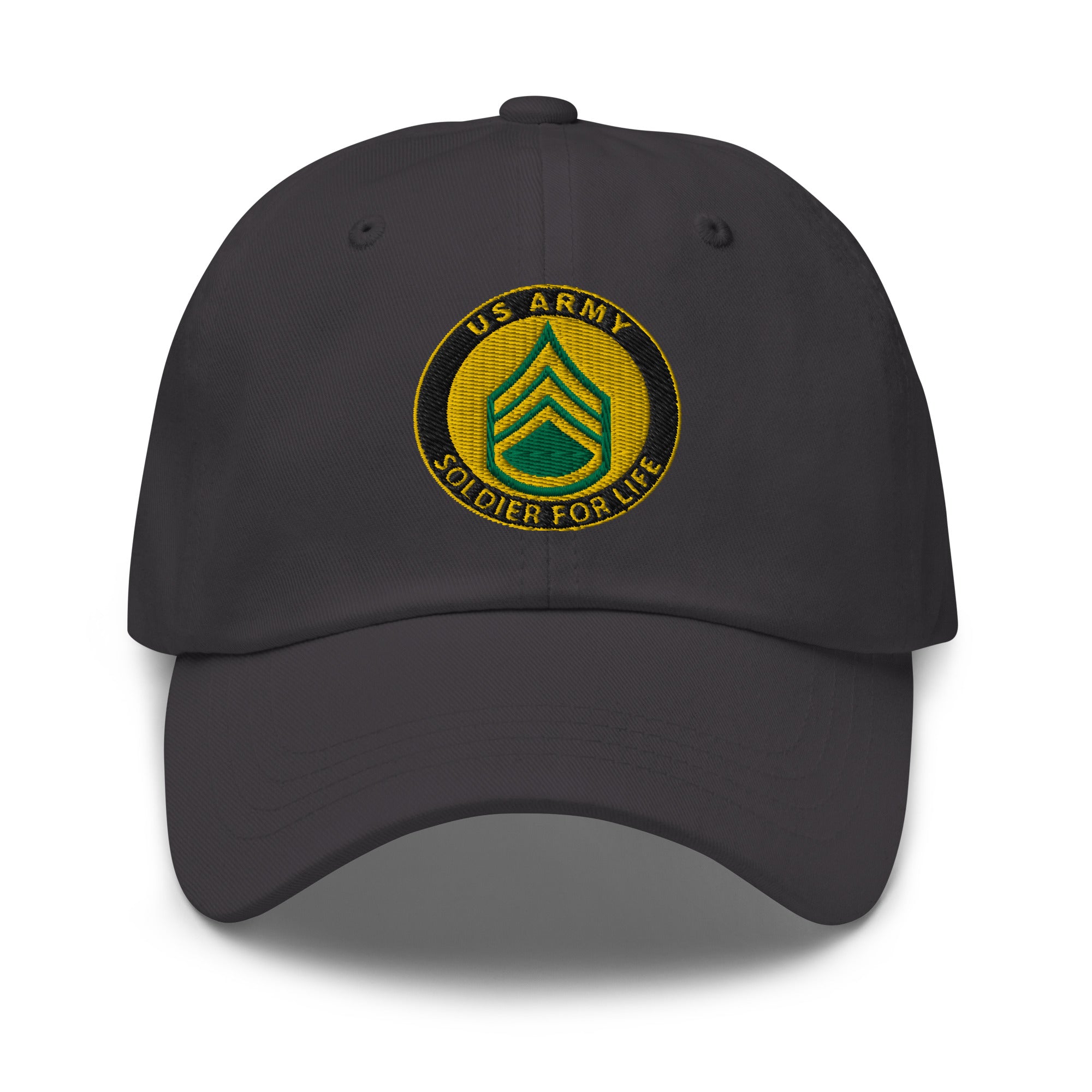 US Army E-6 Staff Sergeant E6 SSG Soldier For Life Embroidered Dad Hat