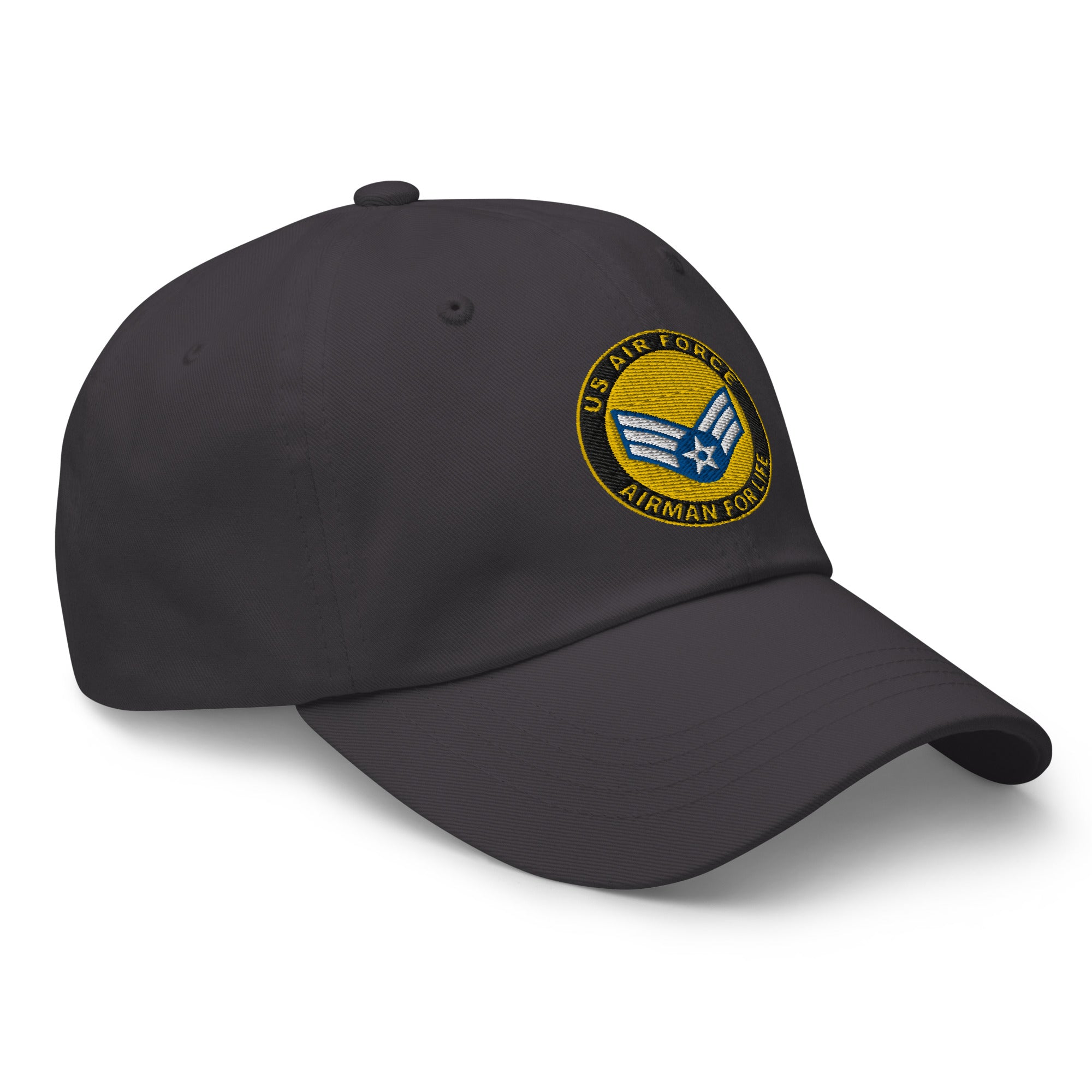 US Air Force E-4 Senior Airman SrA Airman For Life Embroidered Dad Hat