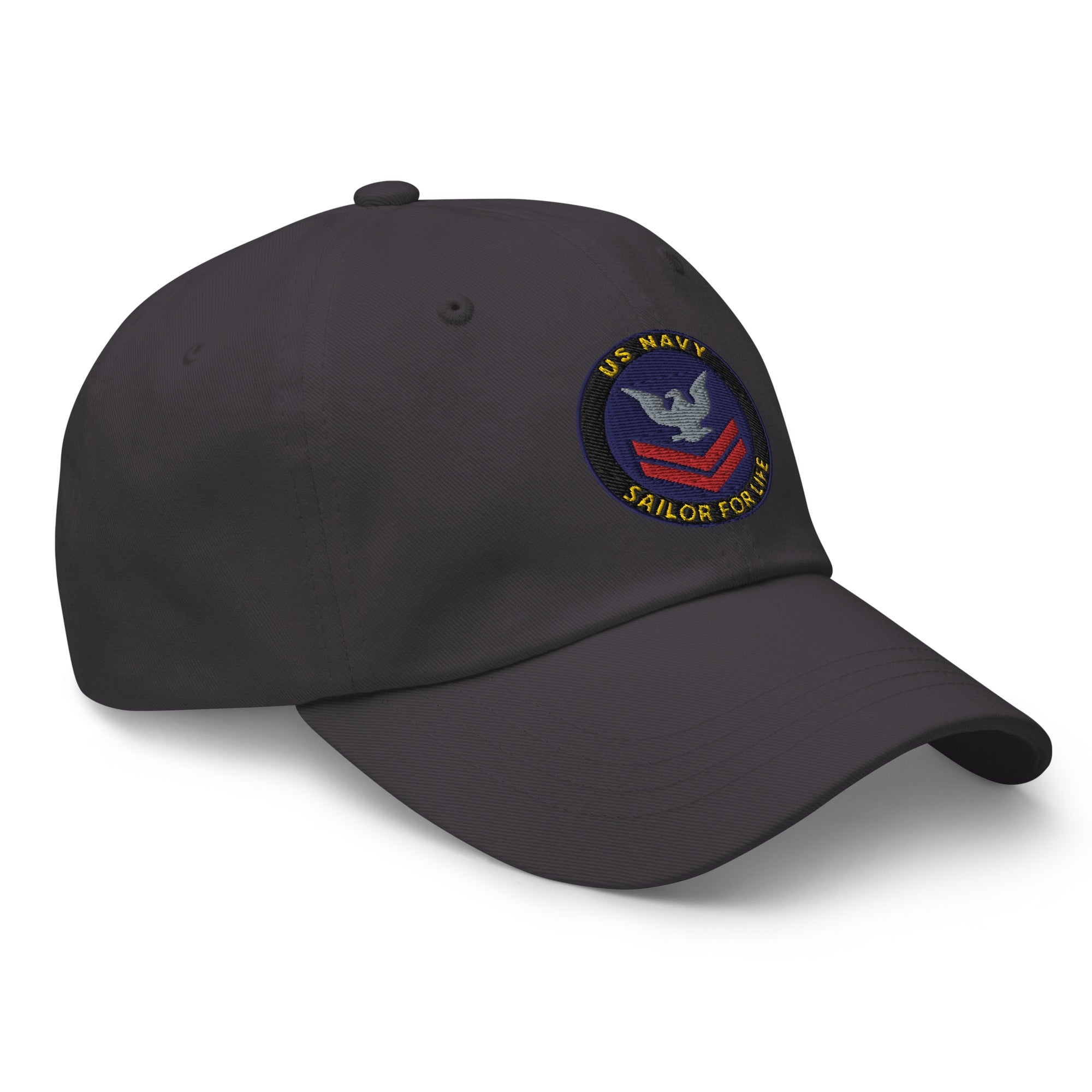 US Navy E-5 Red Stripe Sailor For Life Embroidered Dad Hat