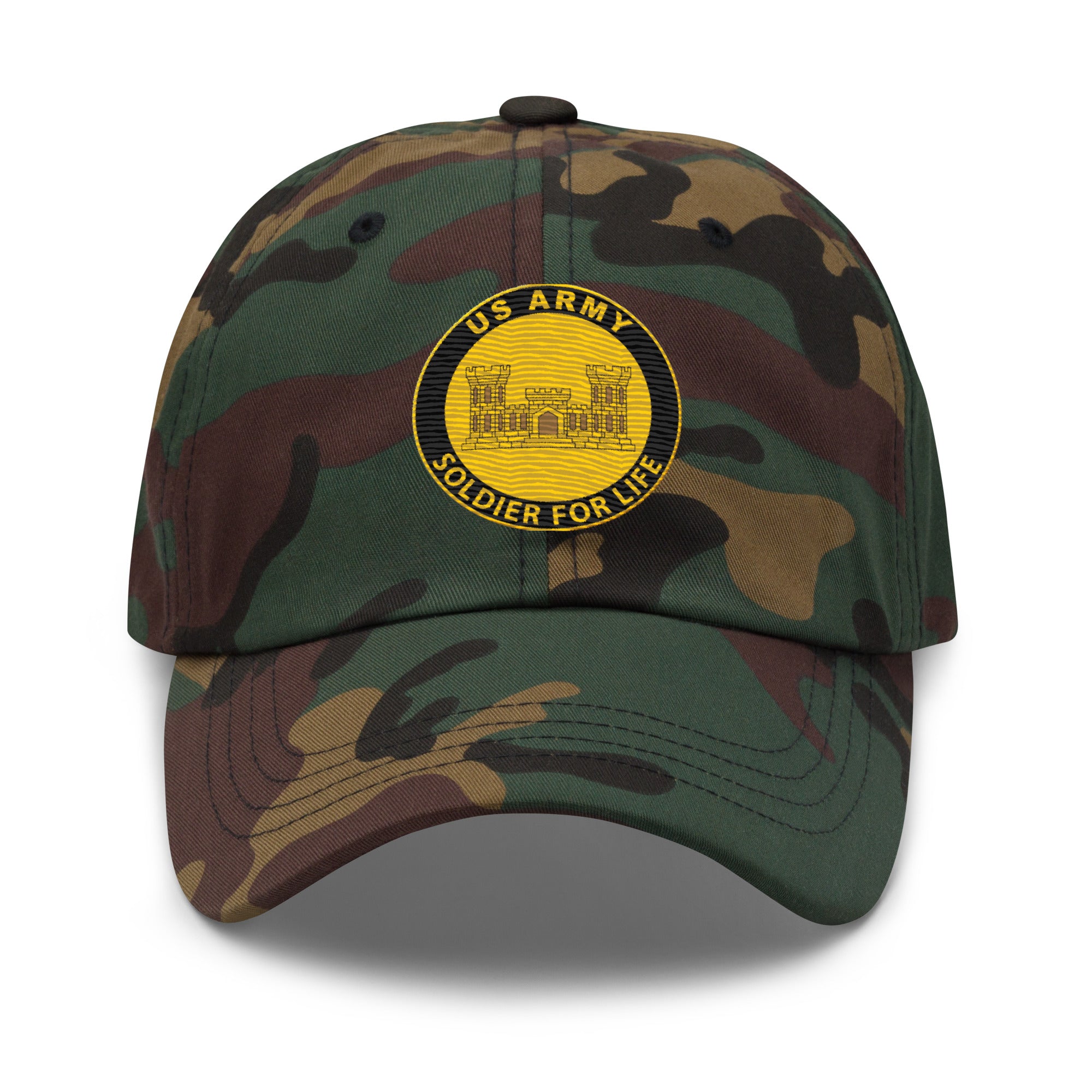 US Army Engineers Soldier For Life Embroidered Dad Hat