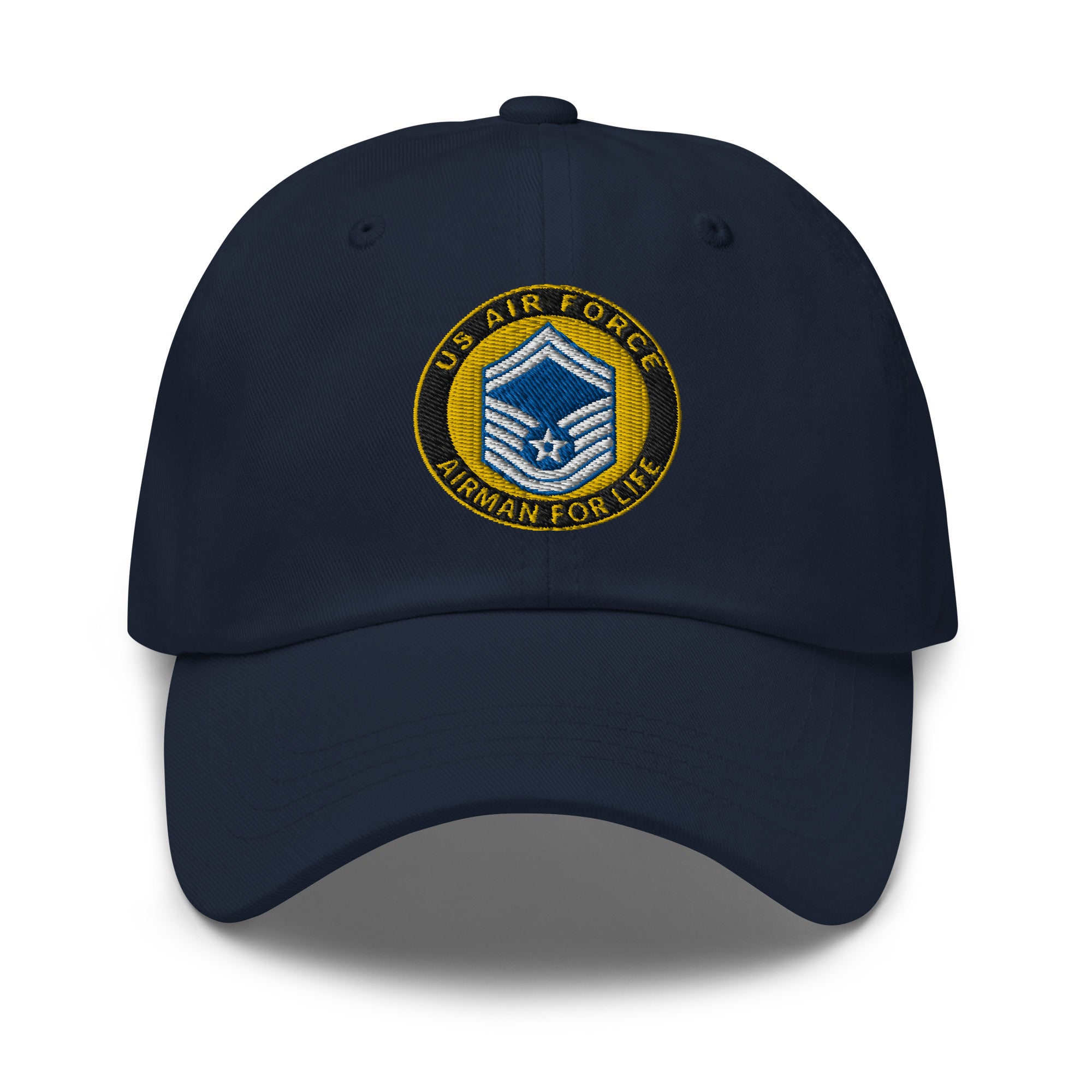 US Air Force E-8 Senior Master Sergeant SMSgt Airman For Life Embroidered Dad Hat