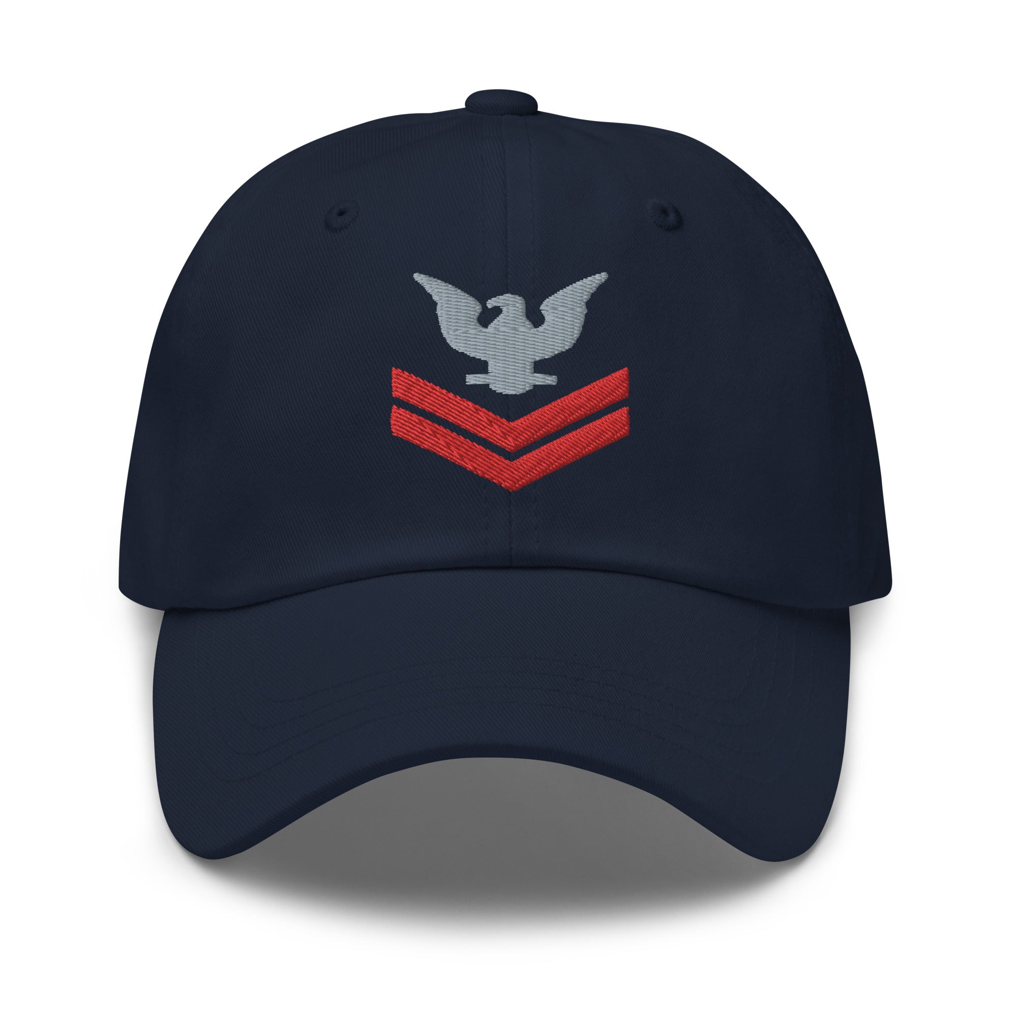 US Navy E-5 Red Stripe Insignia Embroidered Dad Hat