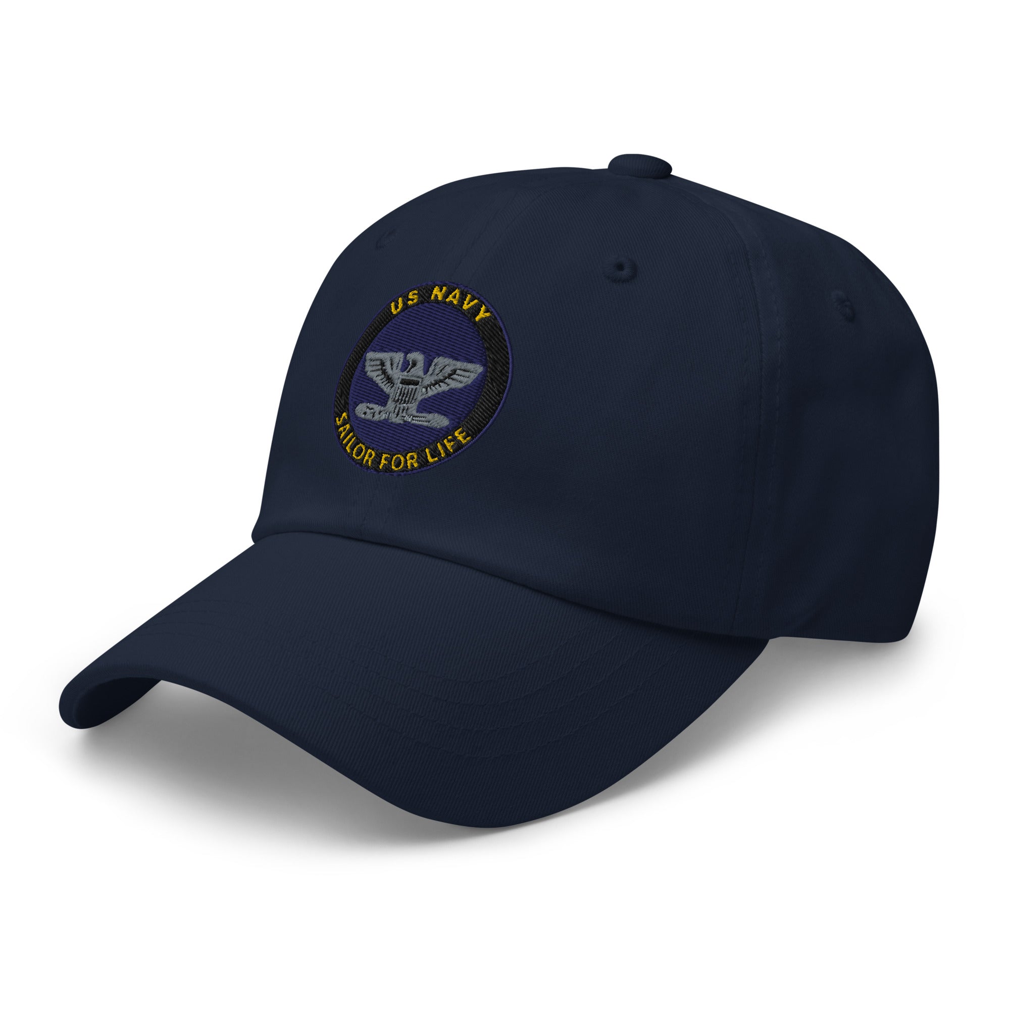 US Navy O-6 Captain O6 CAPT Senior Officer  Sailor For Life Embroidered Dad Hat