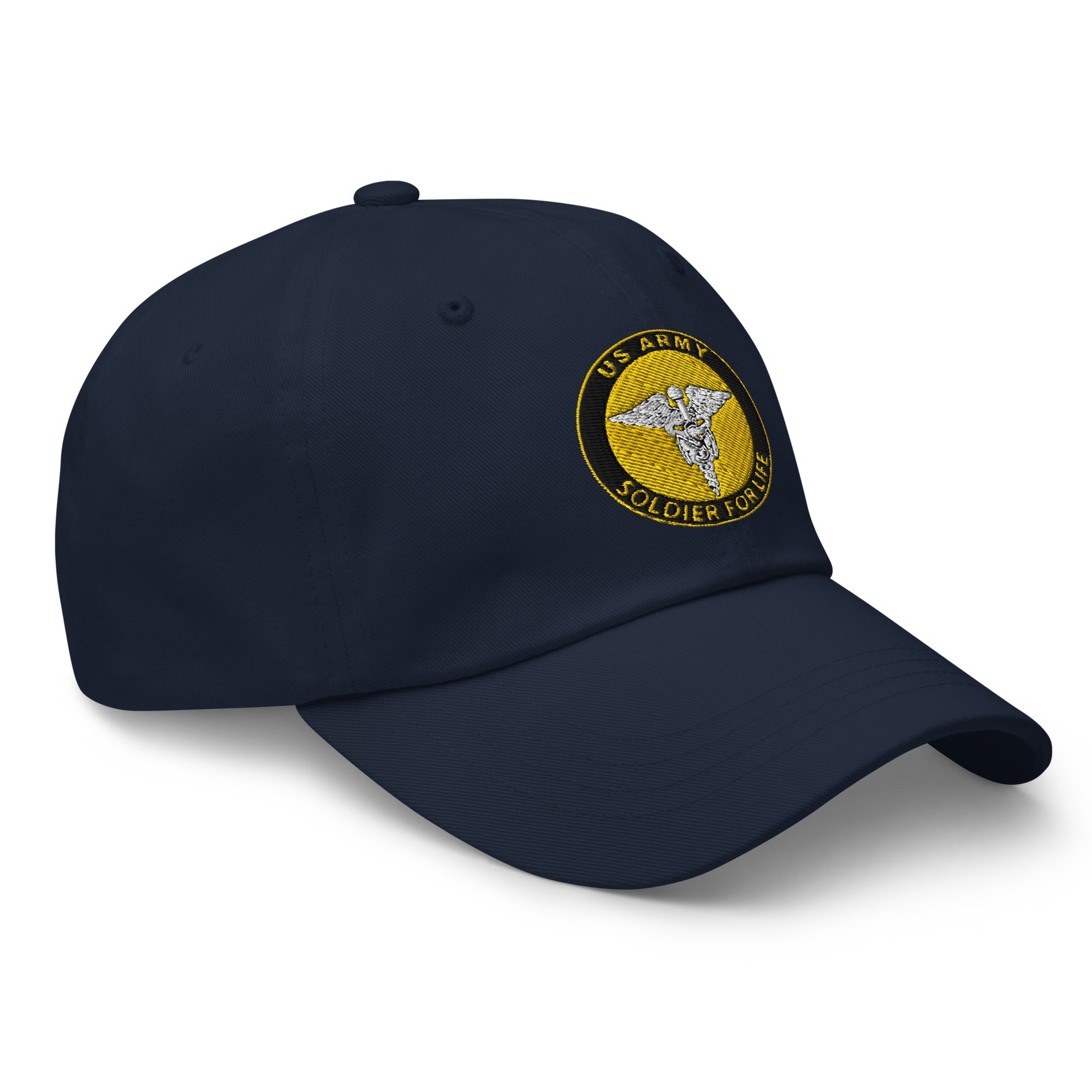 US Army Medical Service Corps Soldier For Life Embroidered Dad Hat