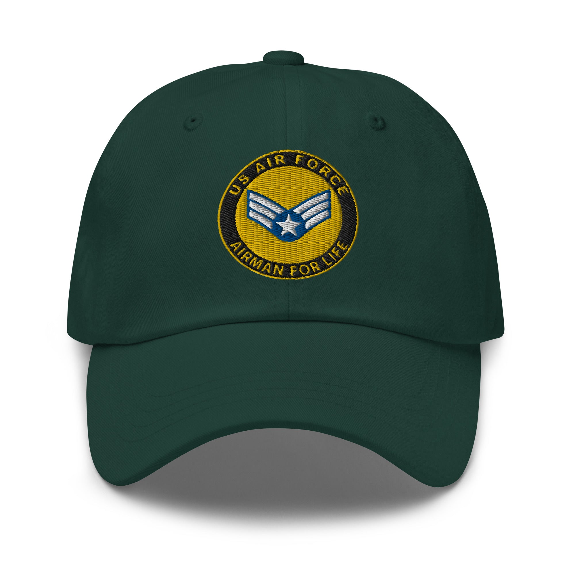 US Air Force E-4 Buck Sergeant Airman For Life Embroidered Dad Hat