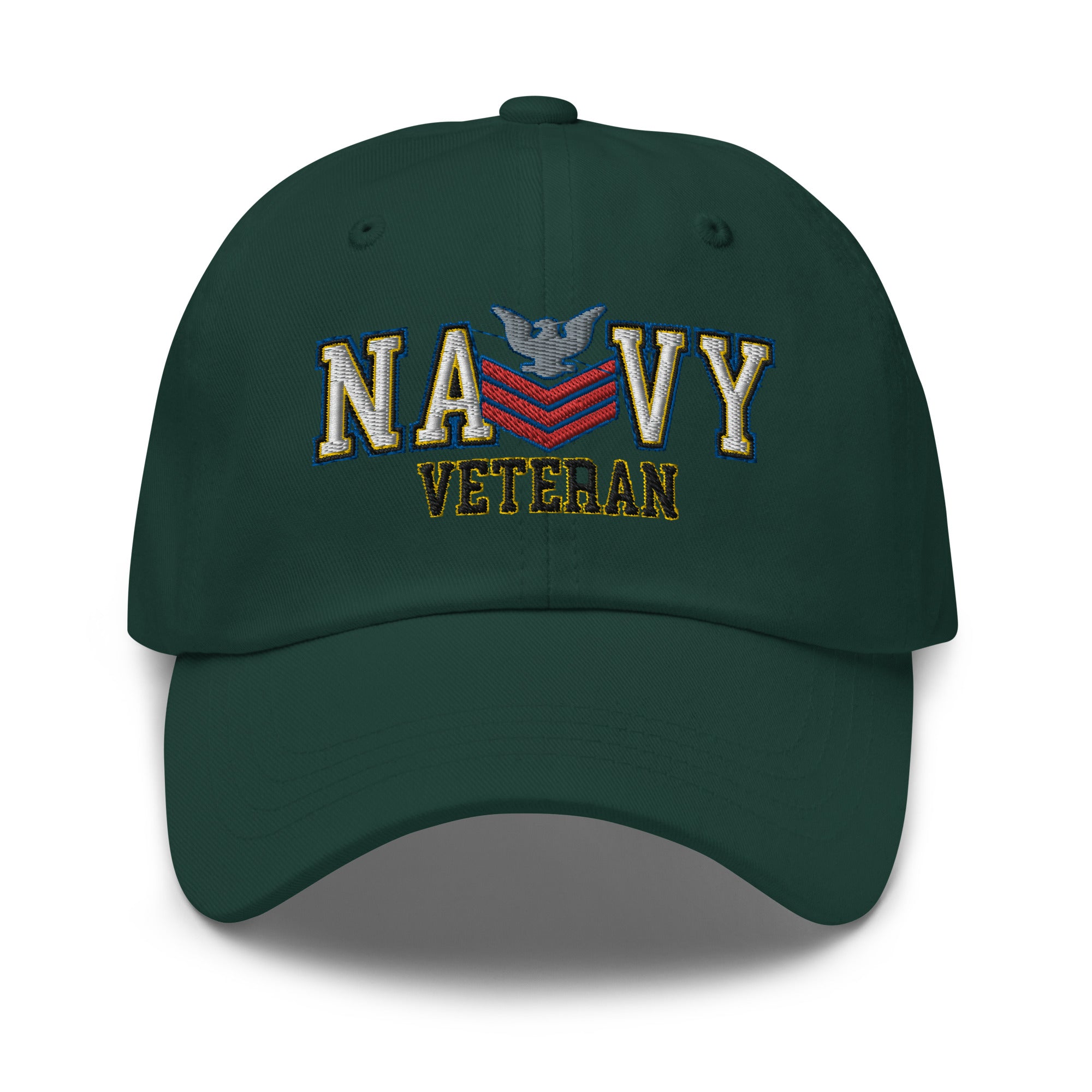 US Navy E-6 Red Stripe Veteran Embroidered Dad Hat