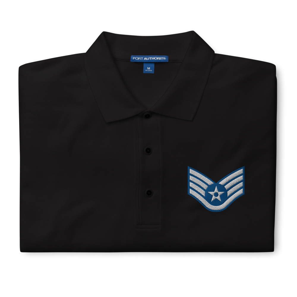 Custom US Air Force Ranks, Insignia Embroidered Port Authority Polo Shirt