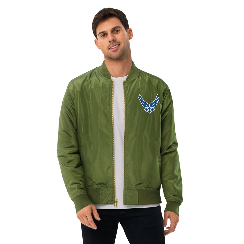 US Air Force EST. 1947, Custom US Air Force Ranks, Insignia On Back, Embroidered Recycled Bomber Jacket