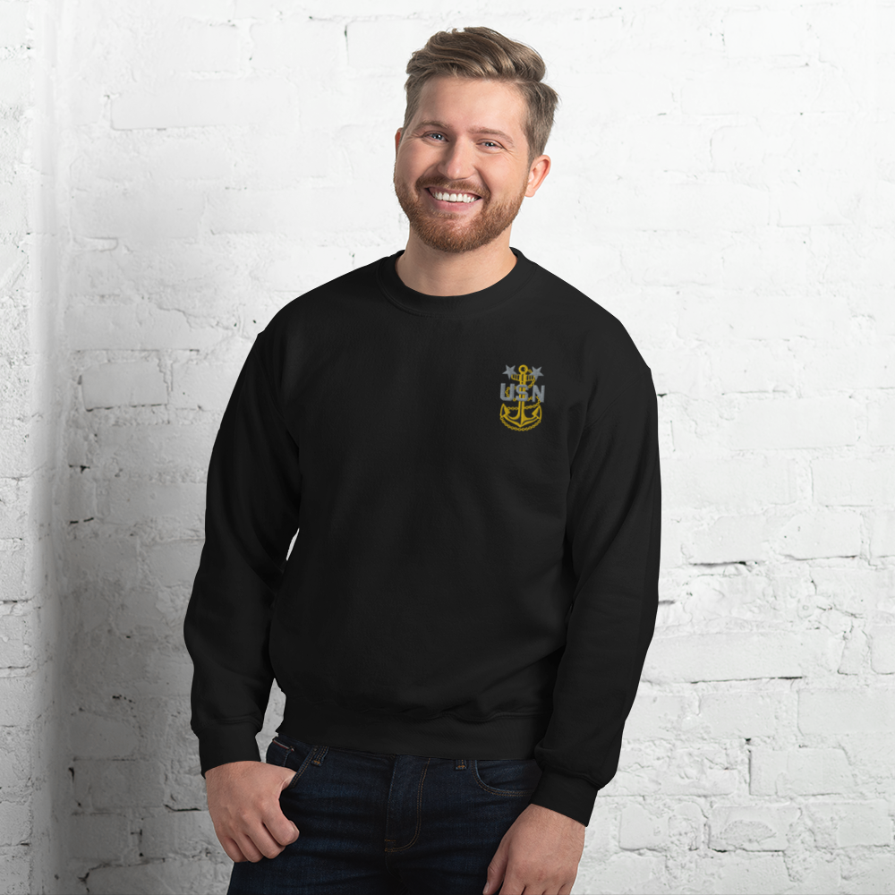 Custom US Navy Ranks, Insignia Embroidered Unisex Sweatshirt