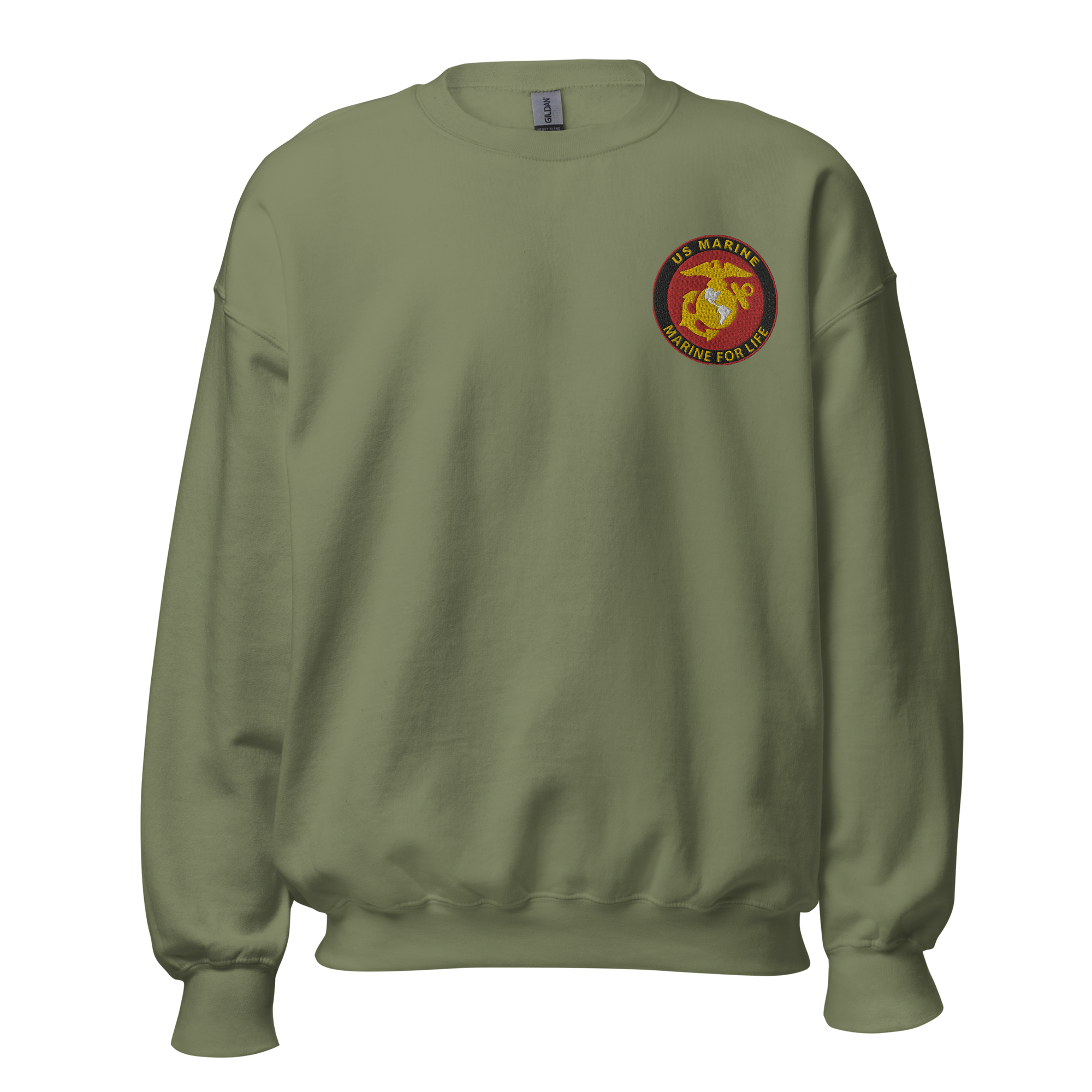 Custom US Marine Corps Ranks, Insignia Marine For Life Embroidered Unisex Sweatshirt