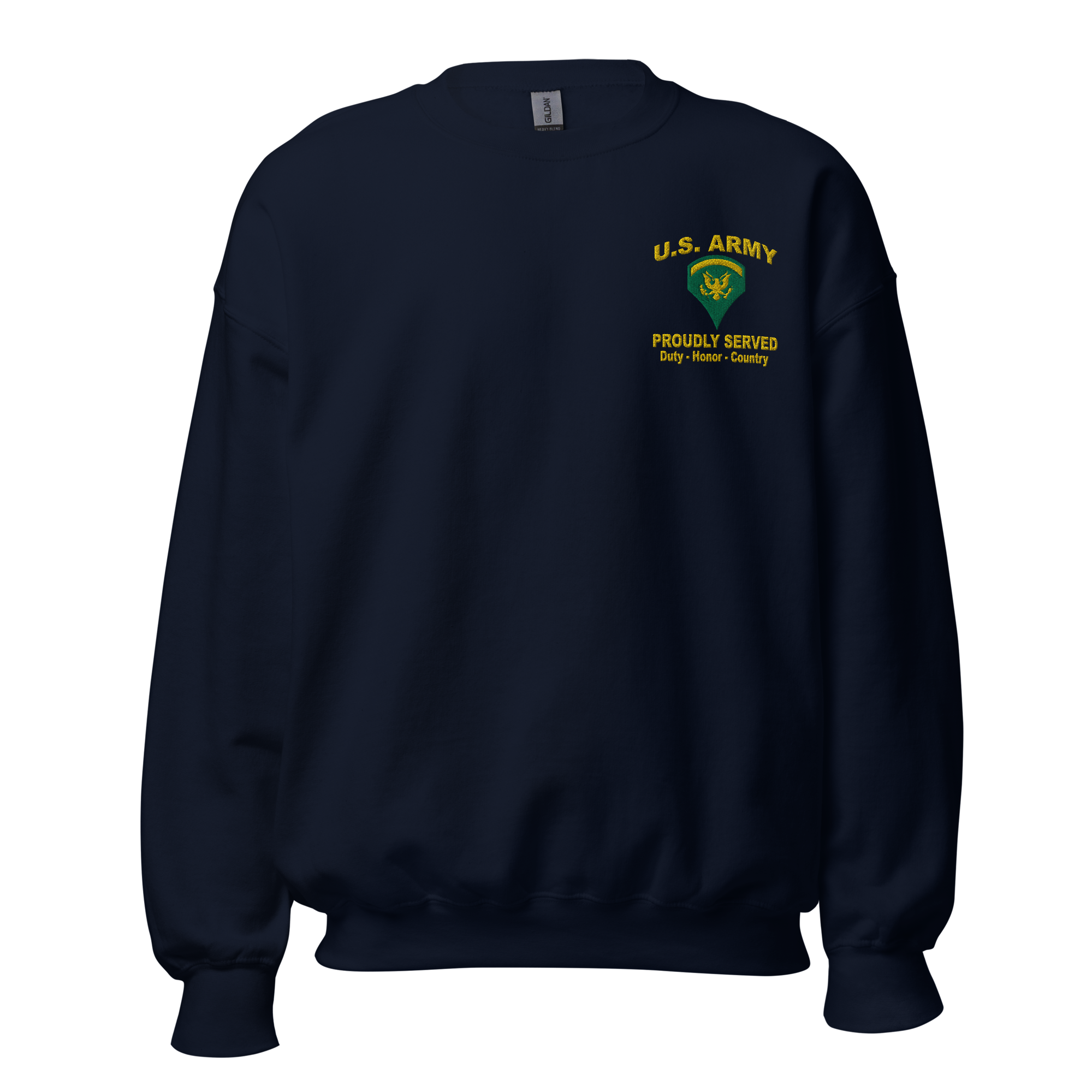 Custom US Army Ranks, Insignia Core Values Embroidered Unisex Sweatshirt