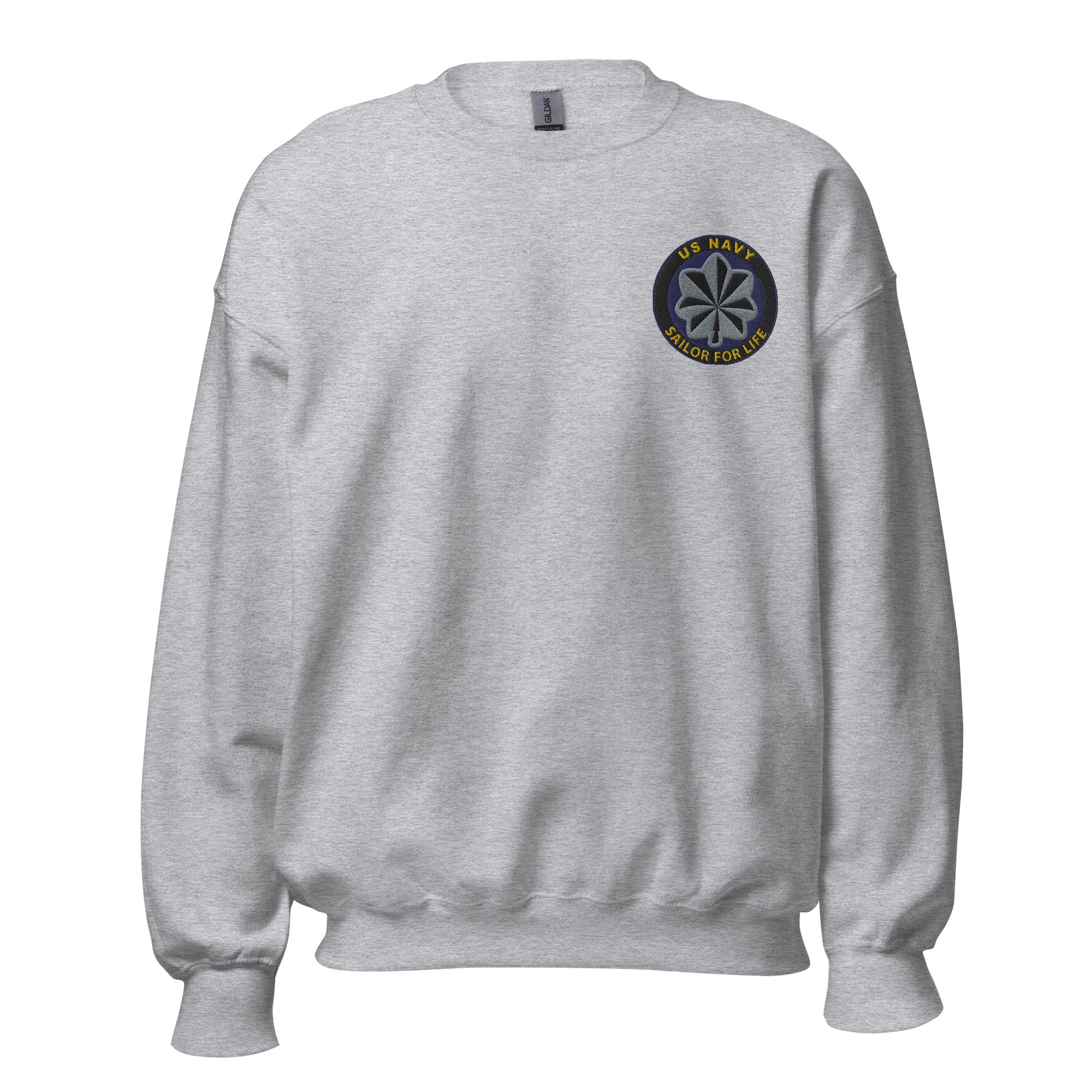 Custom US Navy Ranks, Insignia Sailor For Life Embroidered Unisex Sweatshirt