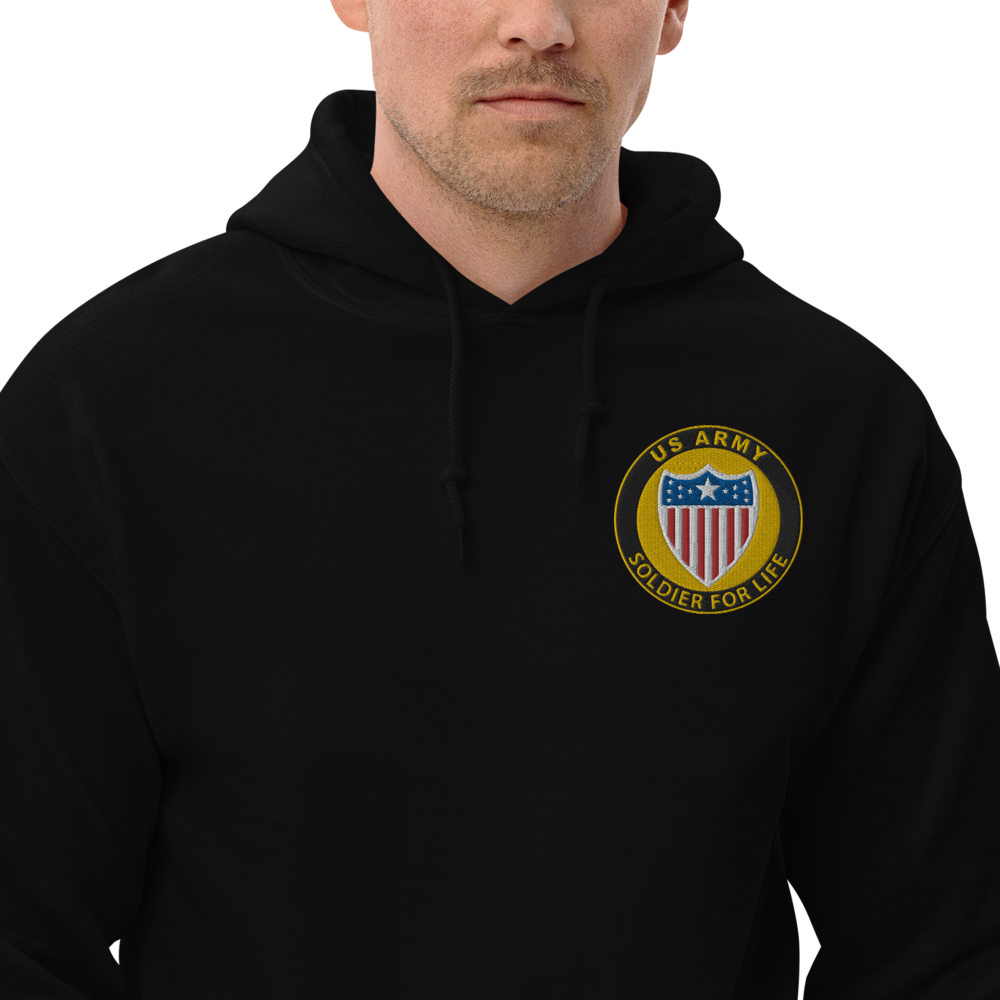 Custom US Army Ranks, Insignia Core Values Embroidered Unisex Hoodie