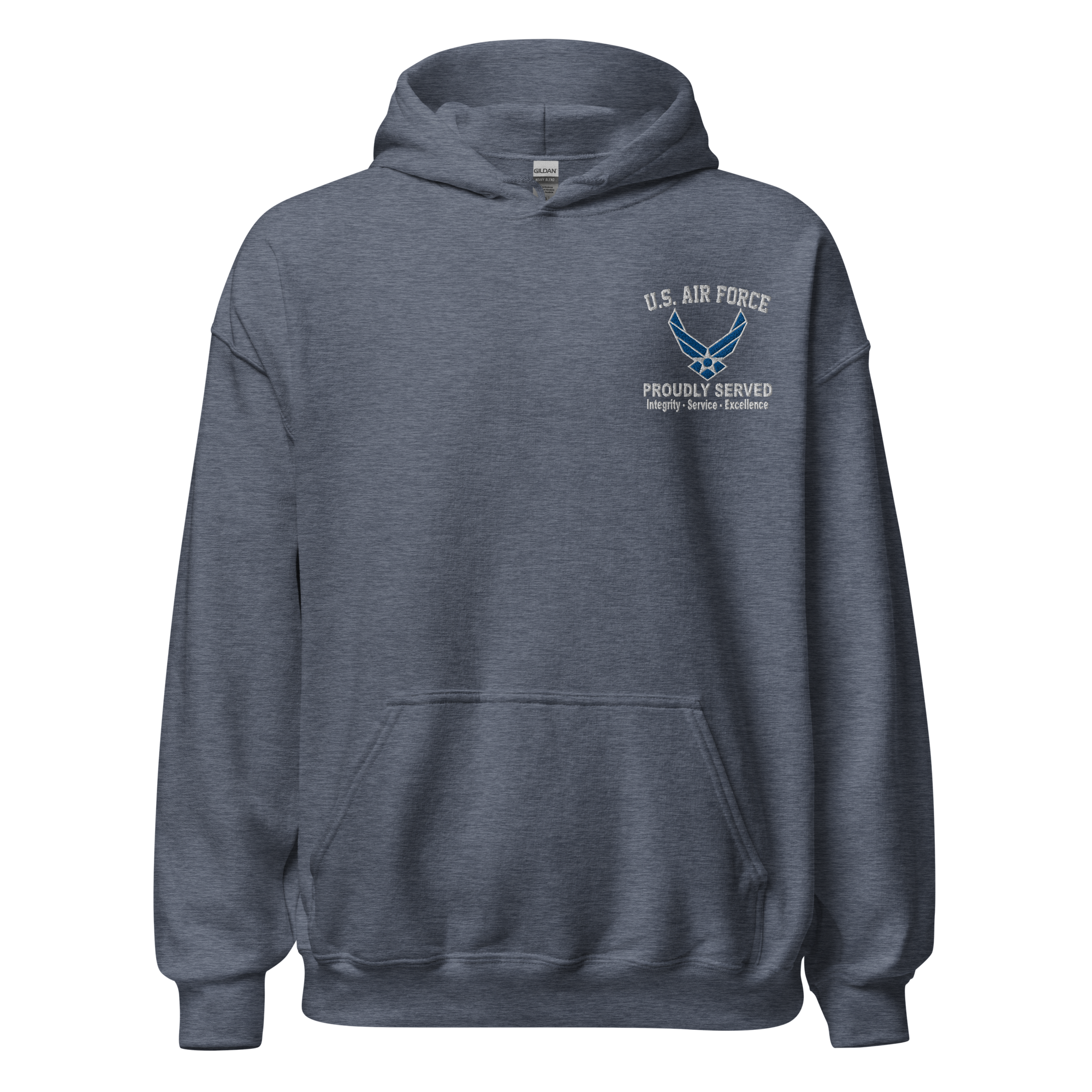 Custom US Air Force Ranks, Insignia Core Values Embroidered Unisex Hoodie