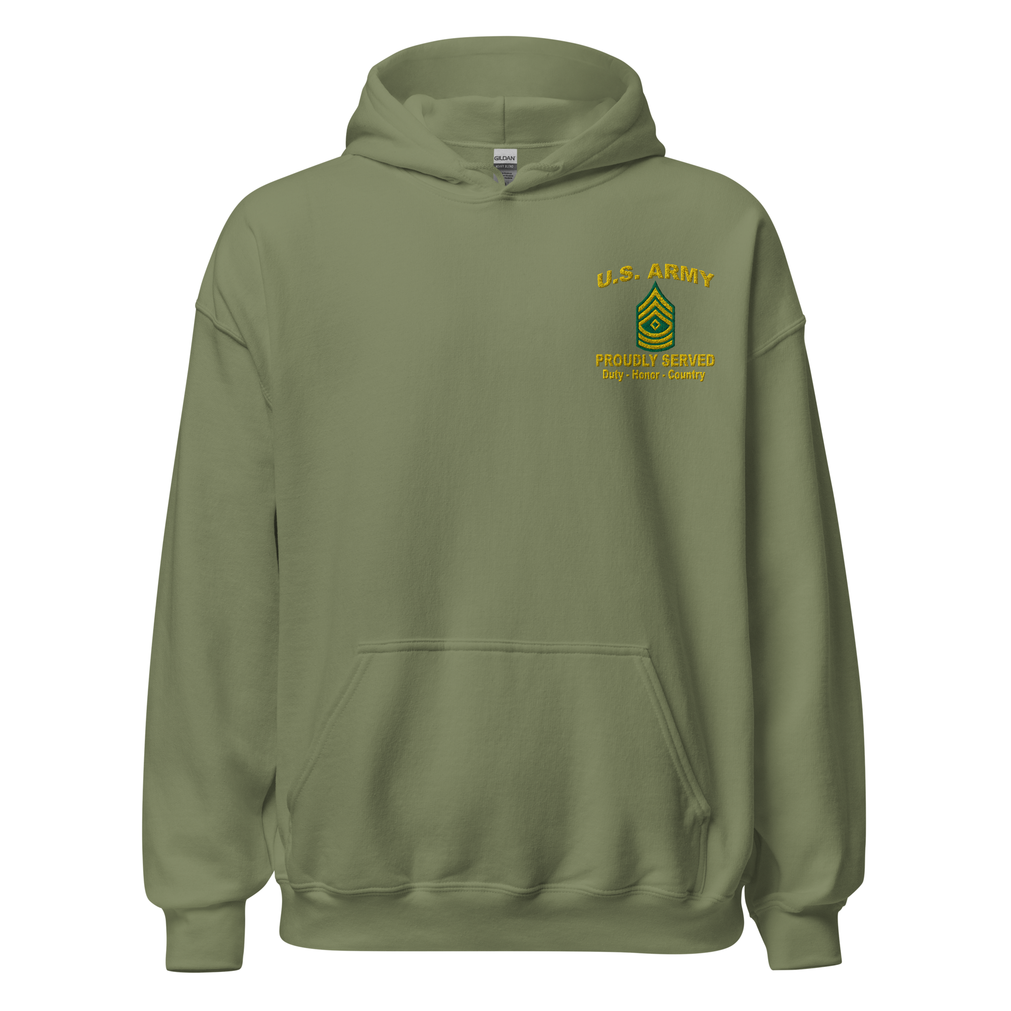 Custom US Army Ranks, Insignia Core Values Embroidered Unisex Hoodie